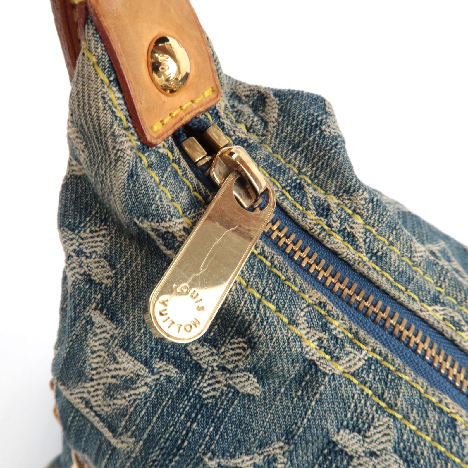 Louis Vuitton Monogram Denim Baggy GM Shoulder Bag Blue M95048 FL0056
