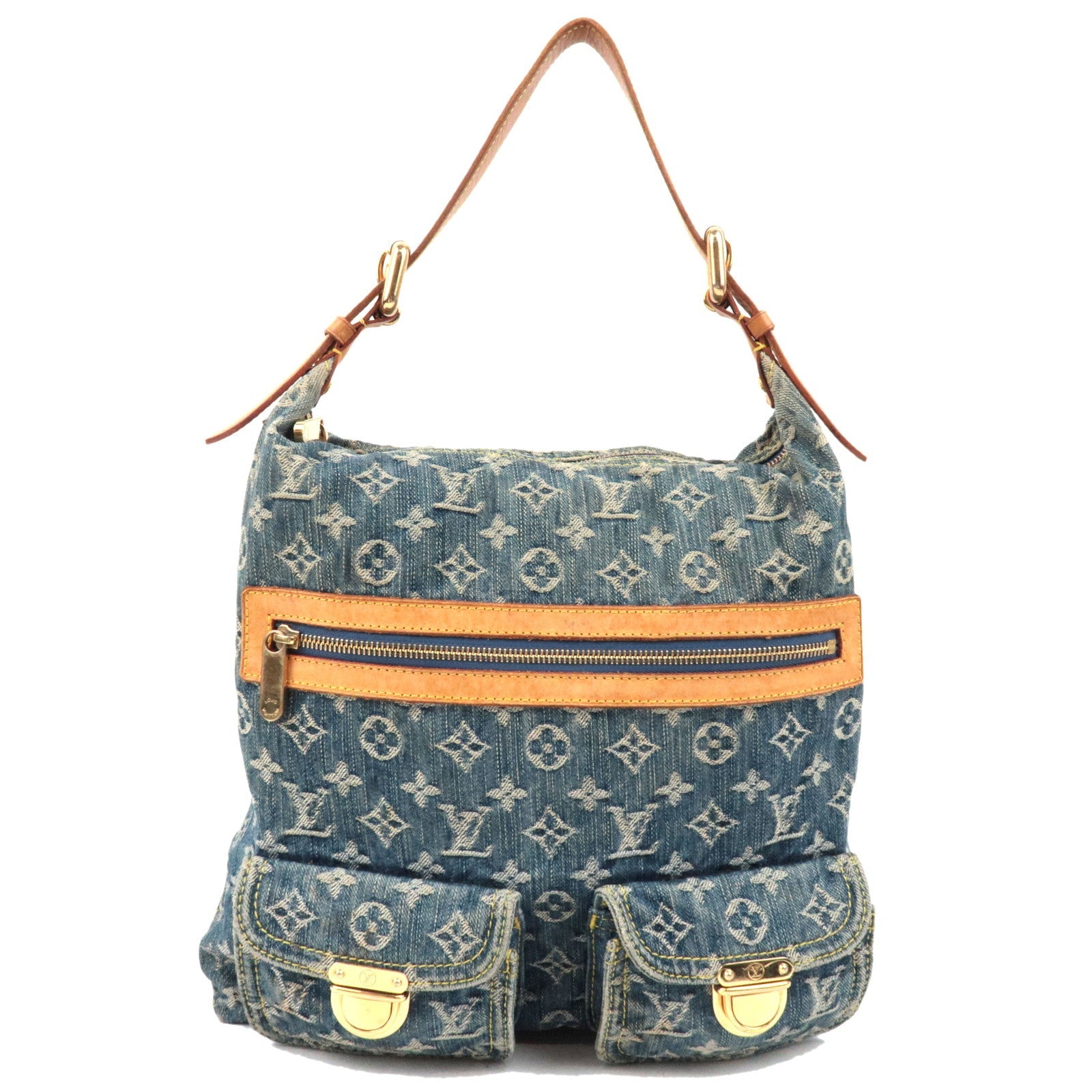 Louis Vuitton Monogram Denim Baggy GM Shoulder Bag Blue M95048 FL0056 77593