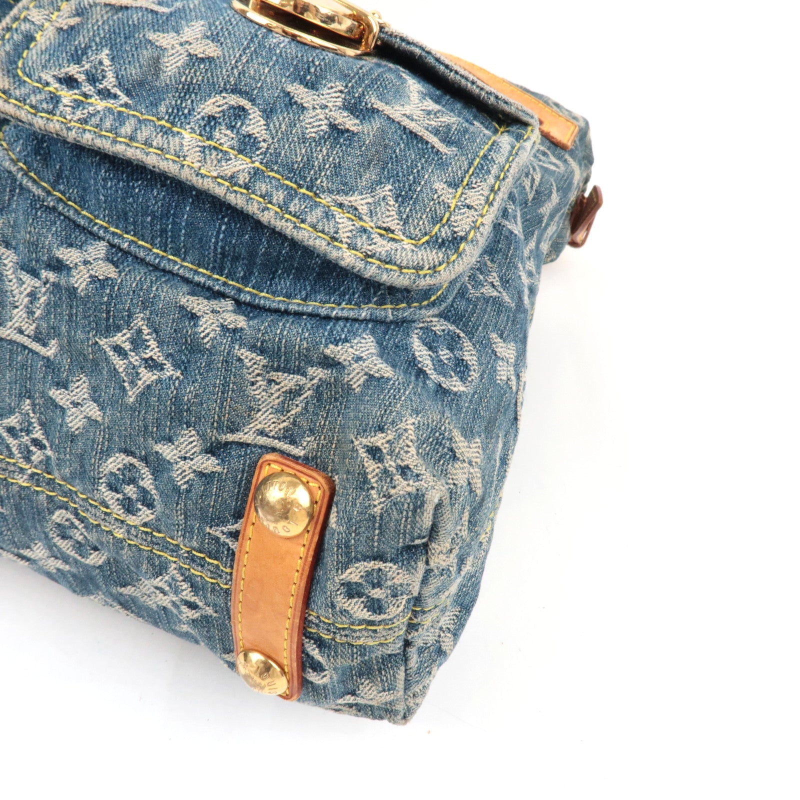 Louis Vuitton Monogram Denim Baggy GM Shoulder Bag Blue M95048 FL0056