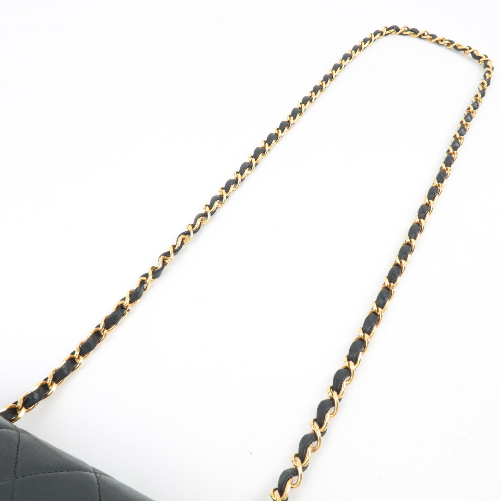 CHANEL Diana Matelasse 23 Chain Shoulder Bag Lambskin Black Gold HDW A01164 2368479