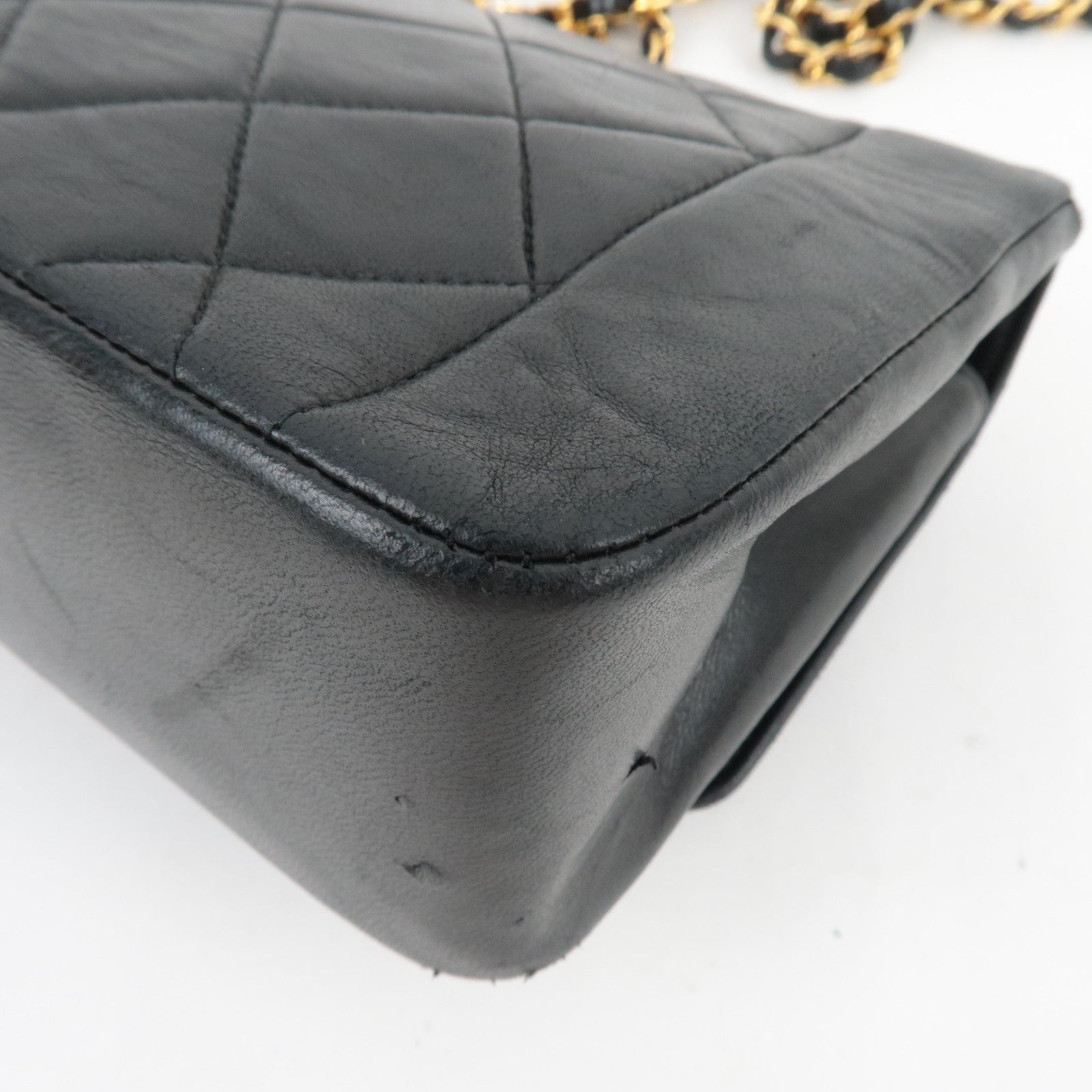 CHANEL Diana Matelasse 23 Chain Shoulder Bag Lambskin Black Gold HDW A01164 2368479