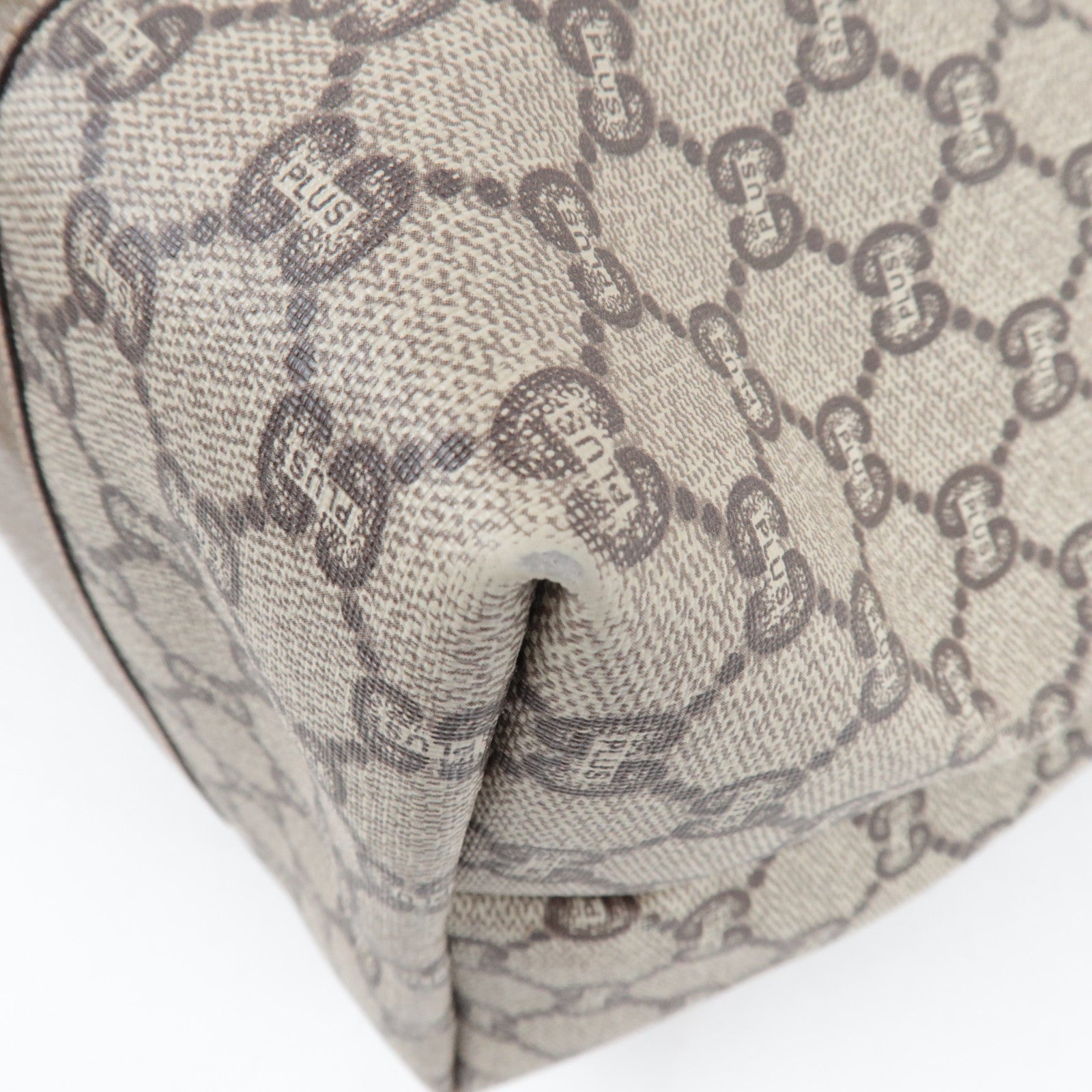 GUCCI Sherry Old GUCCI Tote Bag GG Plus Leather Beige Brown