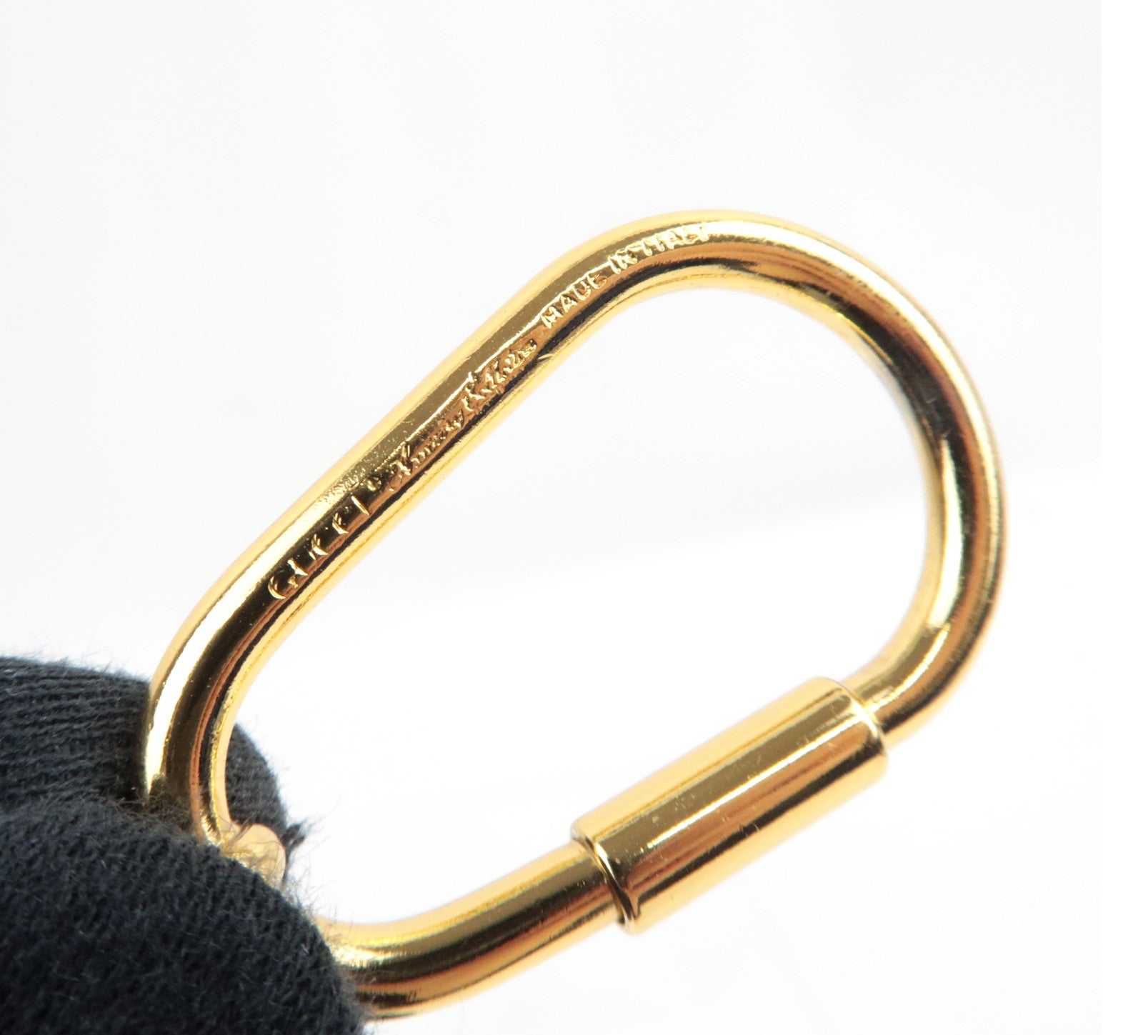 GUCCI Interlocking G Keychain Bag Charm Metal Gold Silver