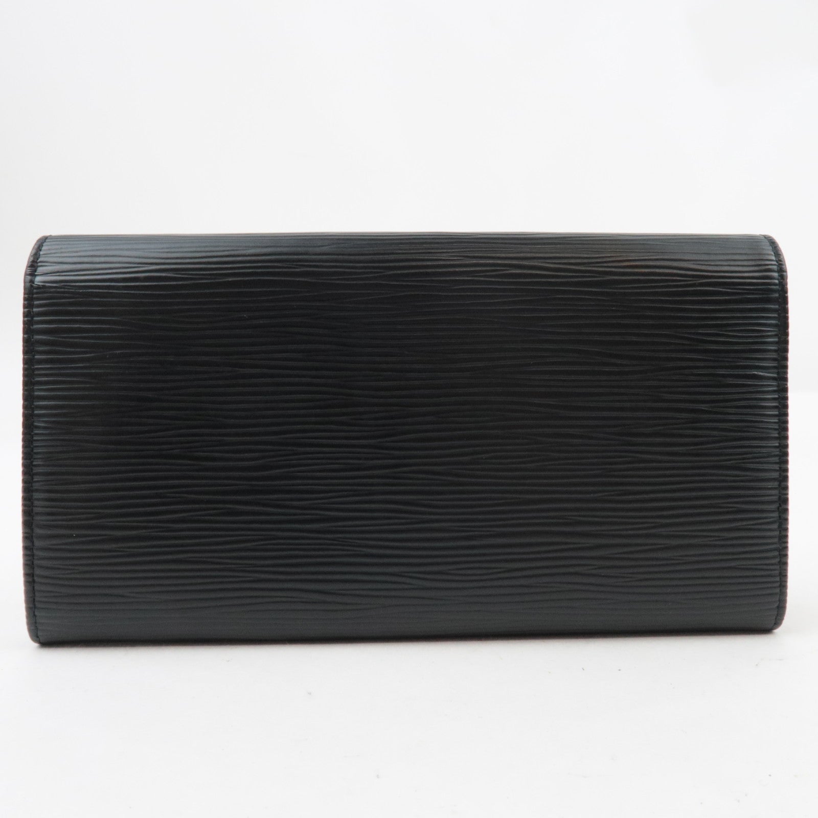 Louis Vuitton Epi Portefeuille Sarah Old Model Long Wallet Noir Silver HDW N63742 CA0066