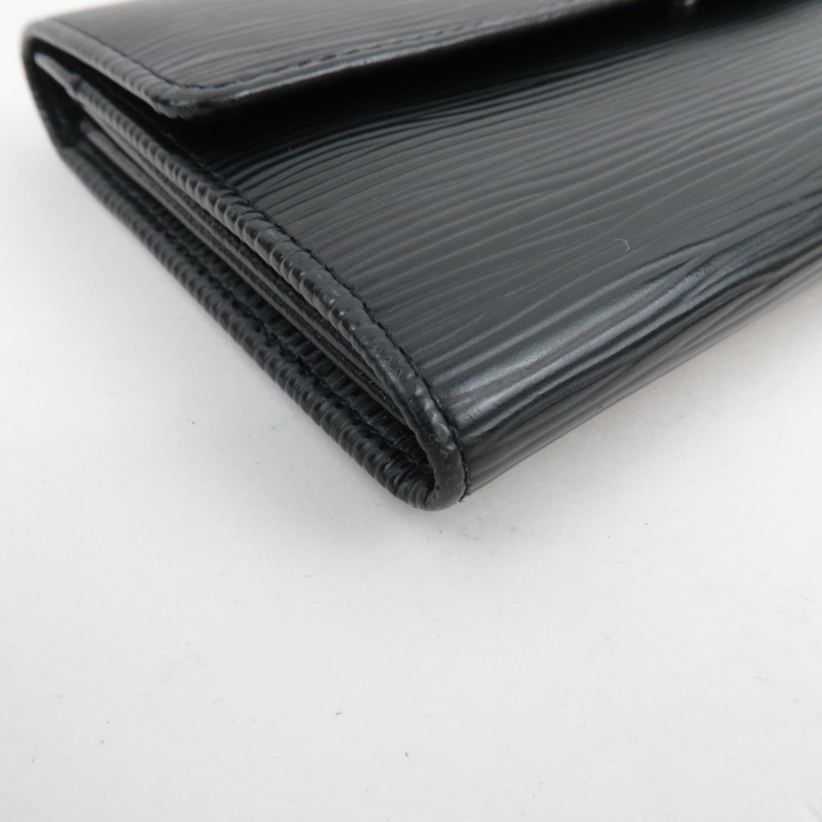 Louis Vuitton Epi Portefeuille Sarah Old Model Long Wallet Noir Silver HDW N63742 CA0066