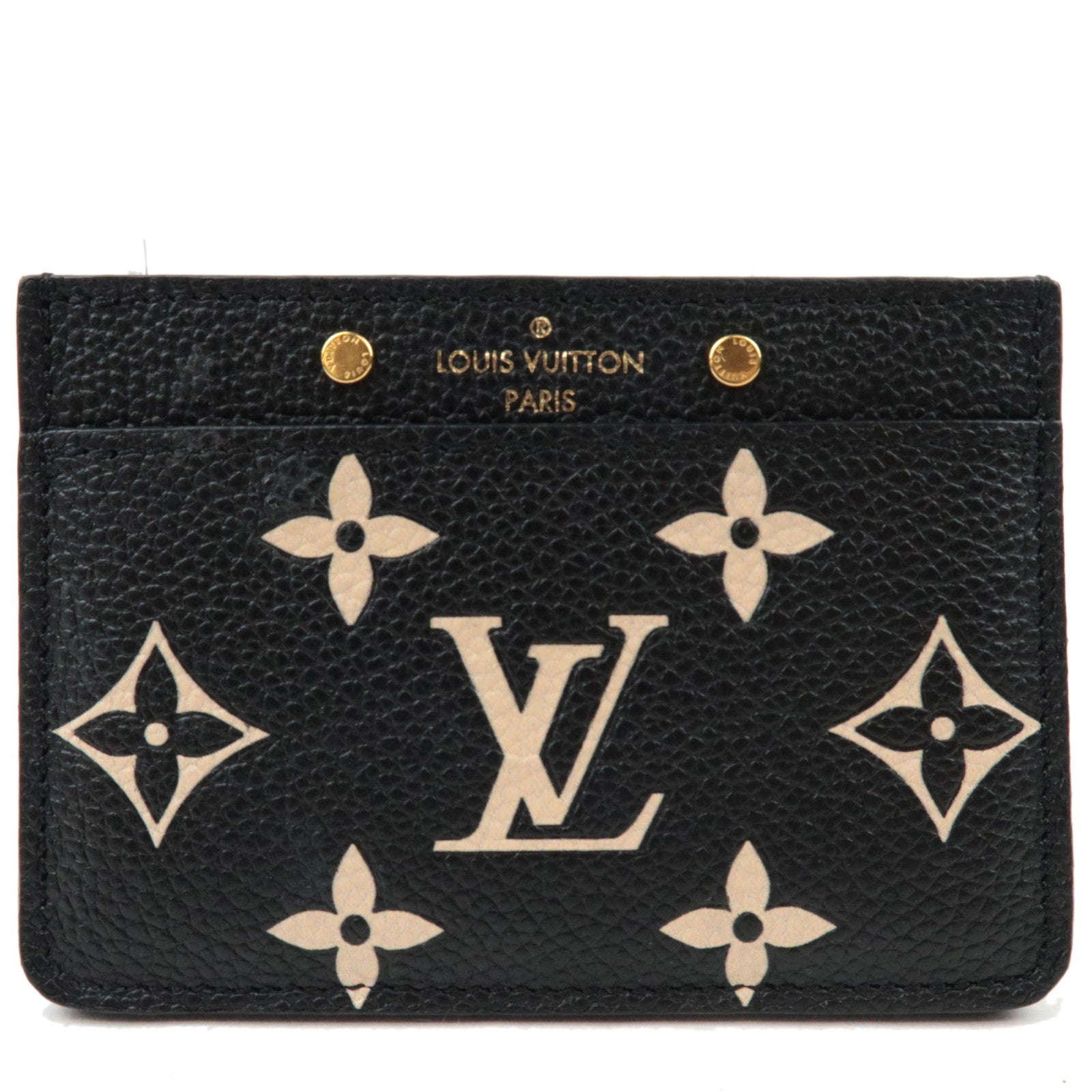 Louis Vuitton Bicolor Monogram Empreinte Porte Carte Simple Card Case Noir M81022 RFID77632