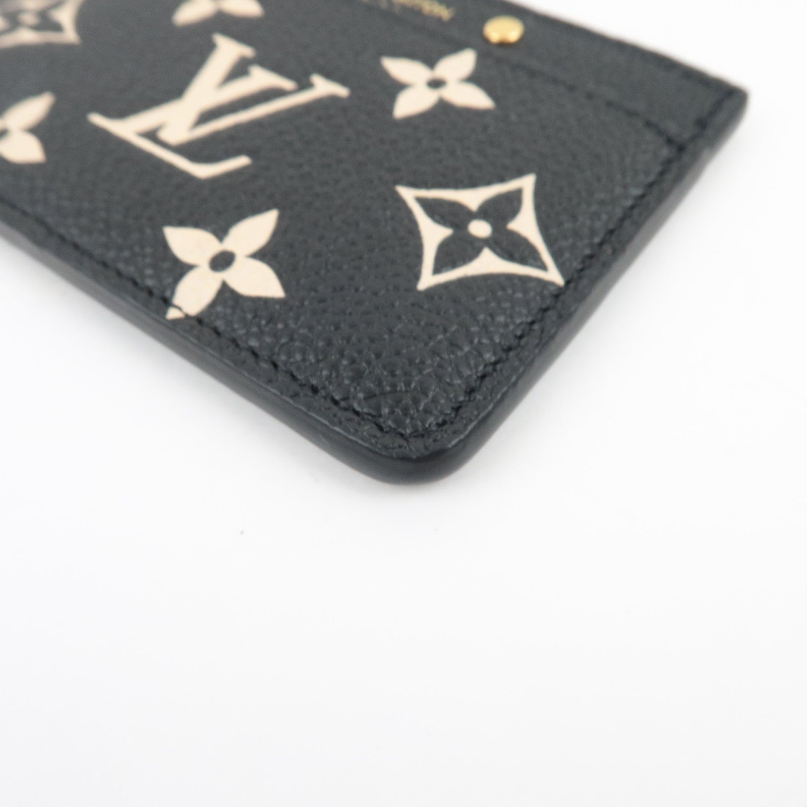 Louis Vuitton Bicolor Monogram Empreinte Porte Carte Simple Card Case Noir M81022 RFID