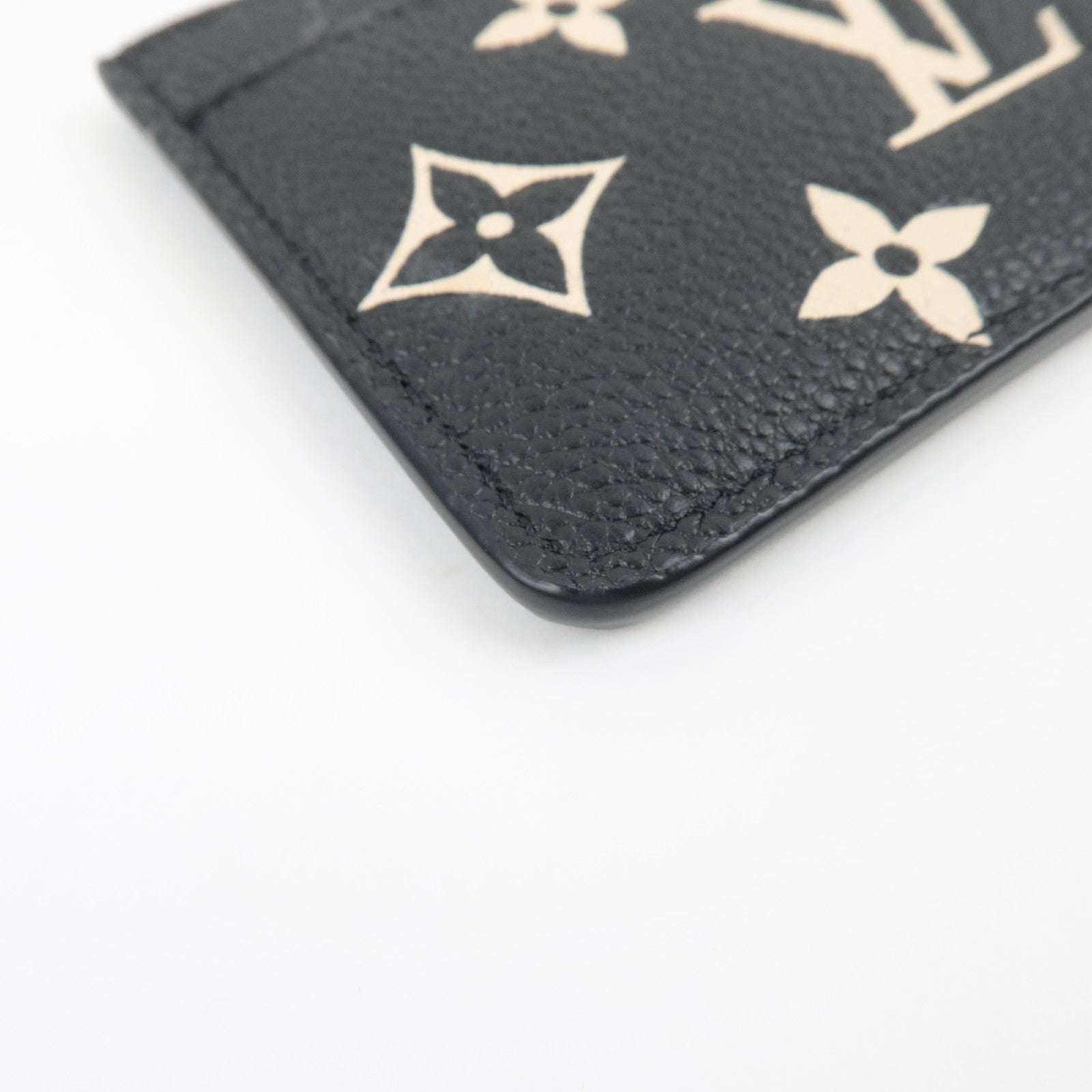 Louis Vuitton Bicolor Monogram Empreinte Porte Carte Simple Card Case Noir M81022 RFID