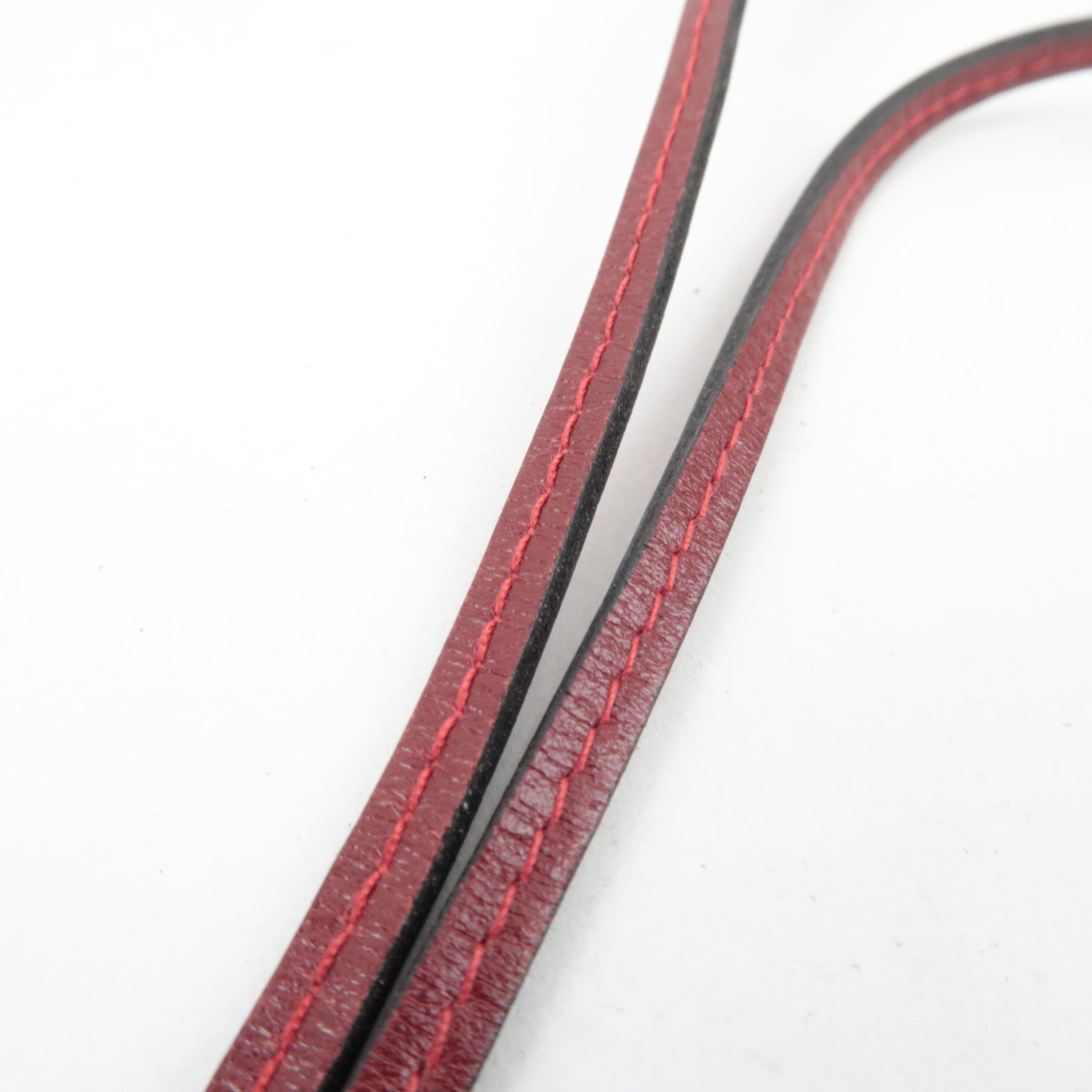 HERMES Perfume Bottle Necklace SV925 Leather Silver Bordeaux *Dust bag