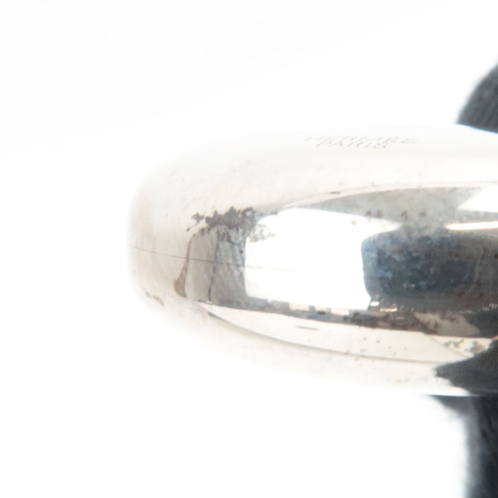 HERMES Perfume Bottle Necklace SV925 Leather Silver Bordeaux *Dust bag