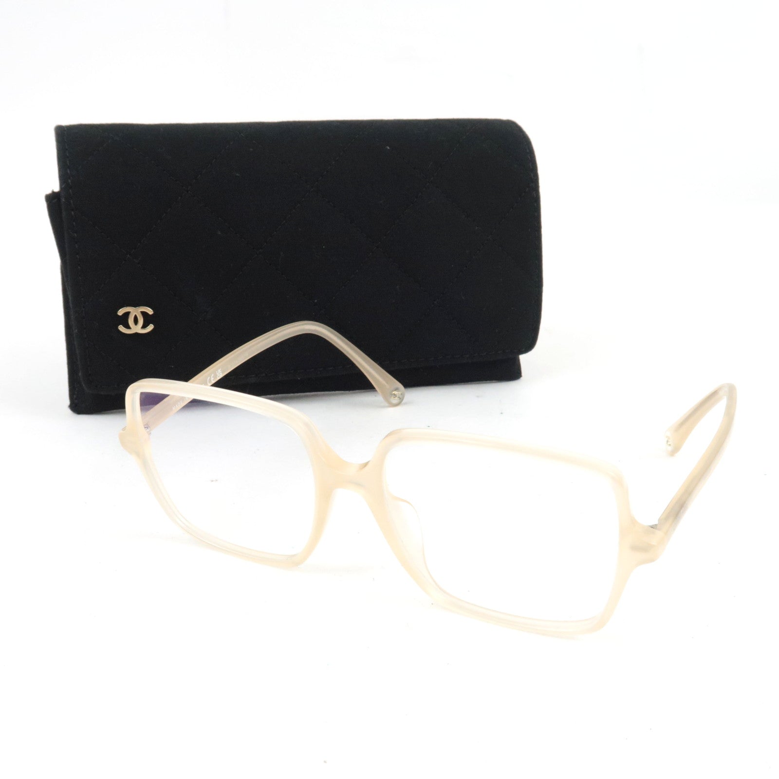 CHANEL Glasses 3448-A C.1731 53□16 140 S Plastic Ivory *Case
