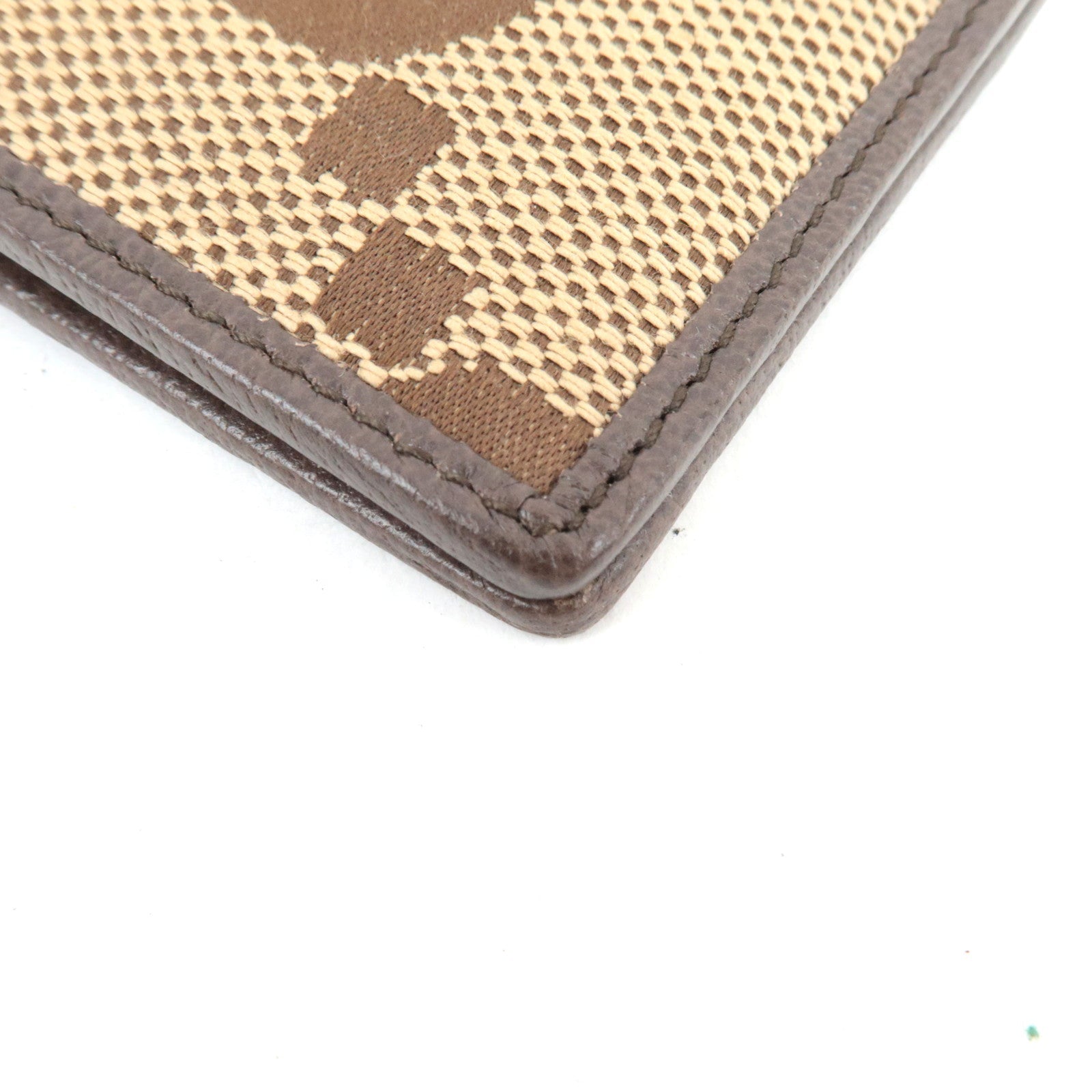 GUCCI Jumbo GG Bi-Fold Wallet Canvas Leather Beige Brown *Box, Dust bag