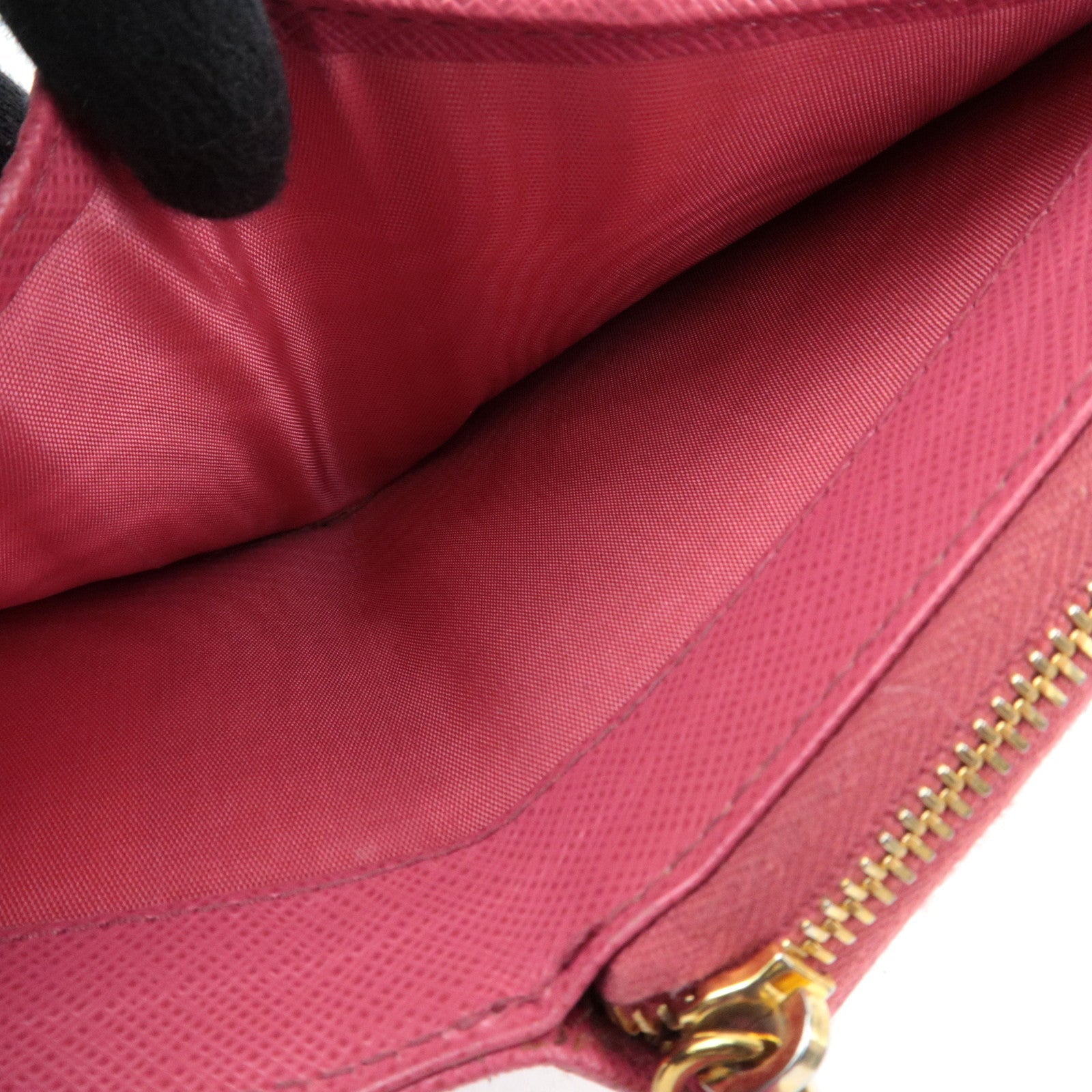 PRADA Round Zipper Wallet Leather Pink 1ML036  *Box, G card