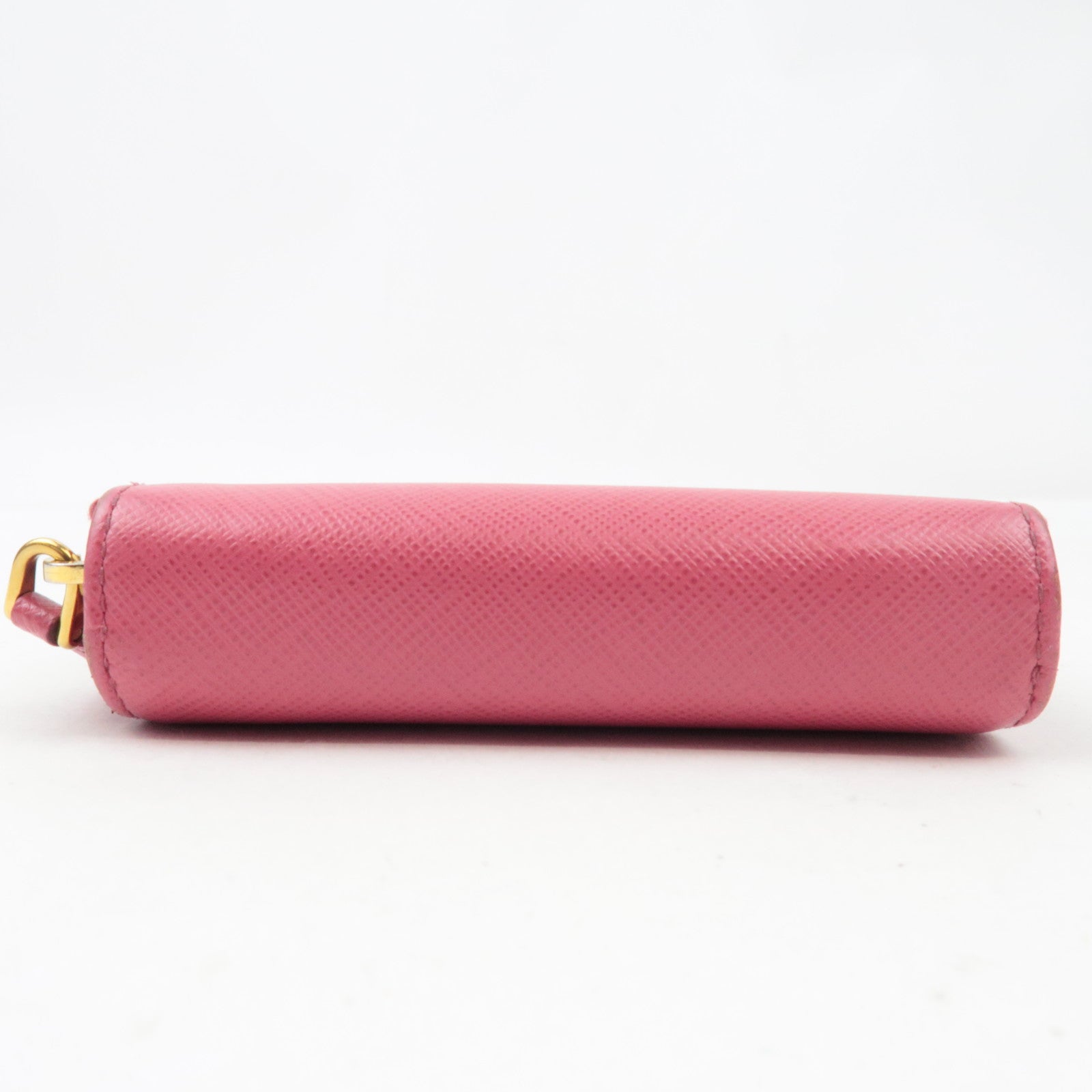 PRADA Round Zipper Wallet Leather Pink 1ML036  *Box, G card