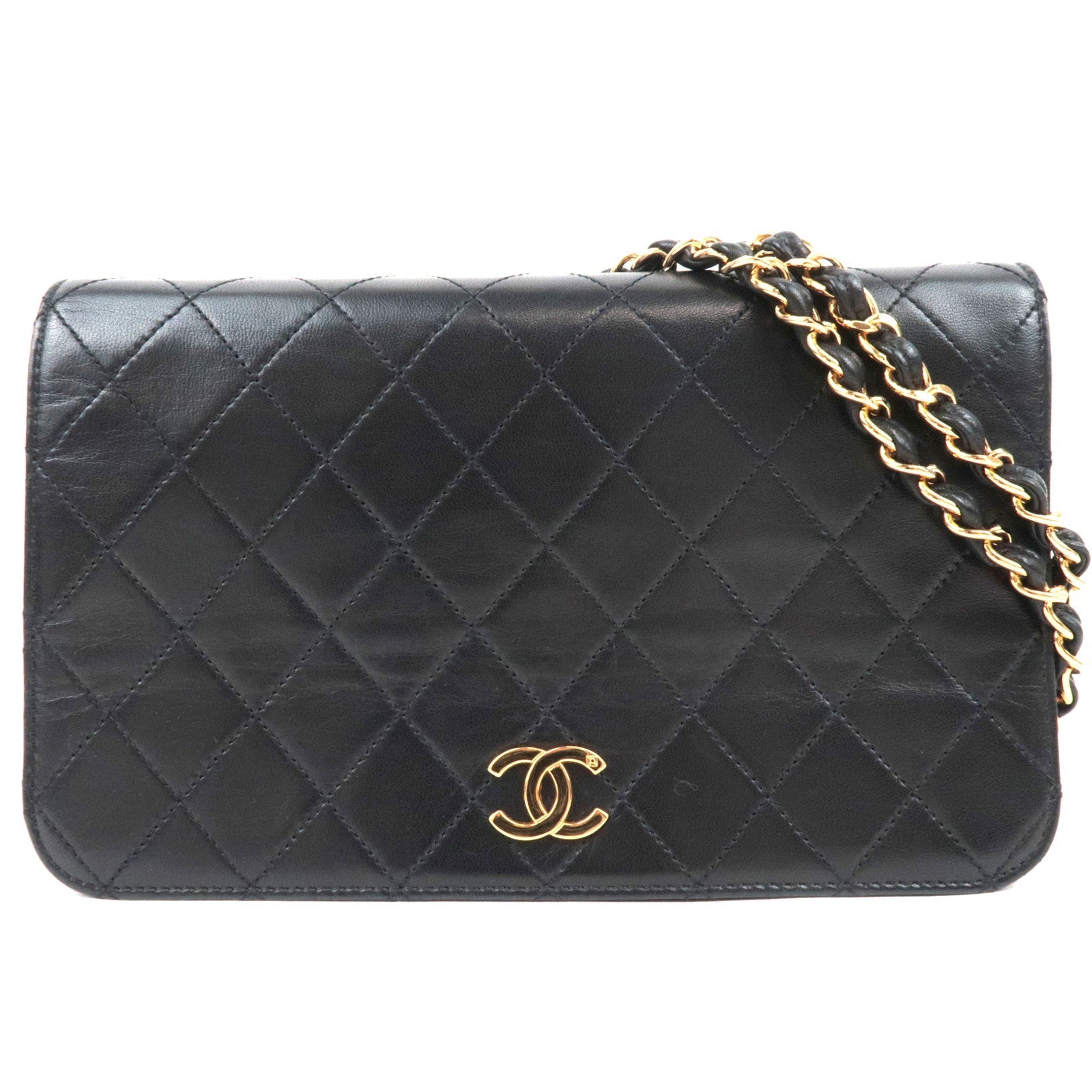 CHANEL Matelasse 23 Full Flap Chain Shoulder Bag Lambskin Black Gold HDW 5156731 *Box, Dust bag, G card77655