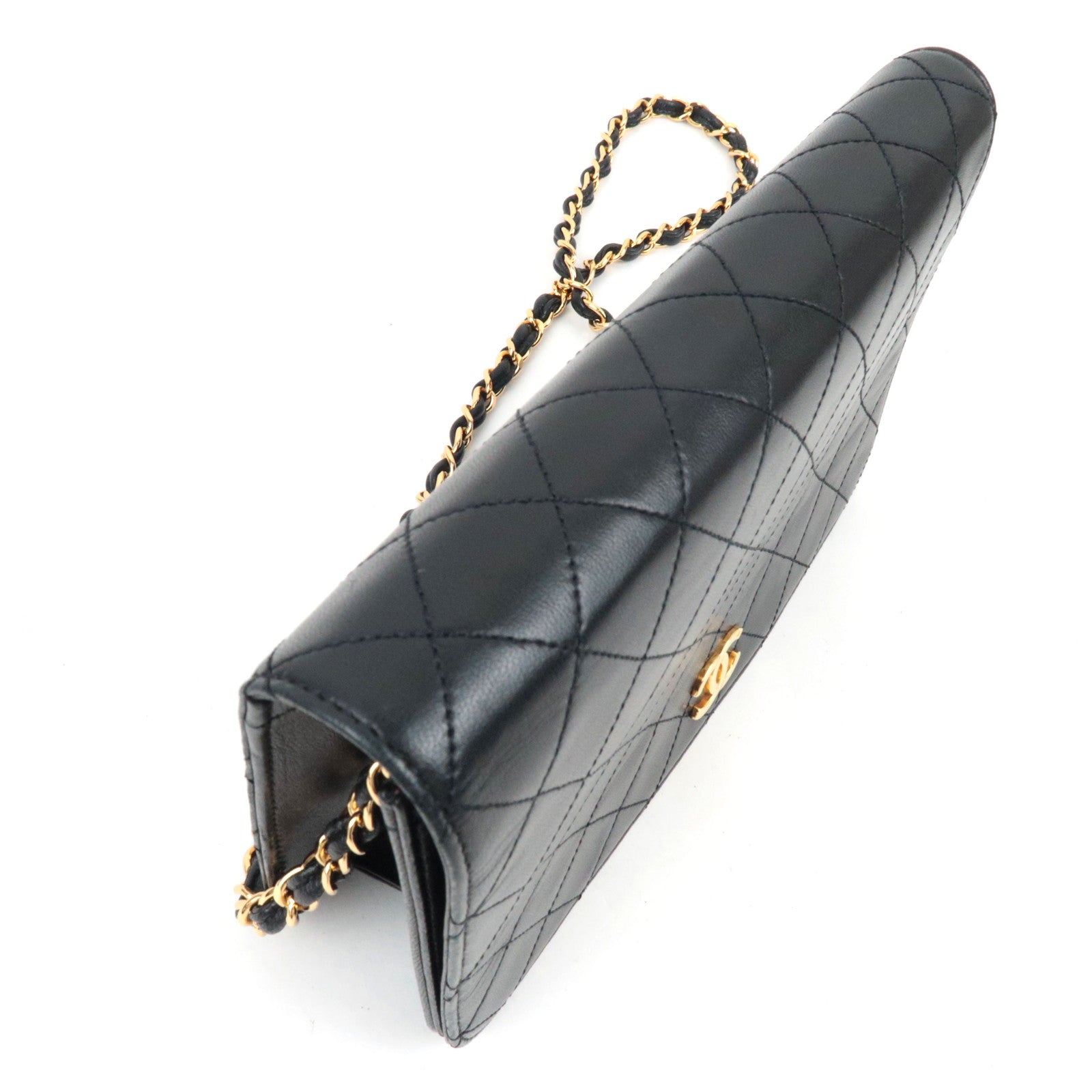 CHANEL Matelasse 23 Full Flap Chain Shoulder Bag Lambskin Black Gold HDW 5156731 *Box, Dust bag, G card