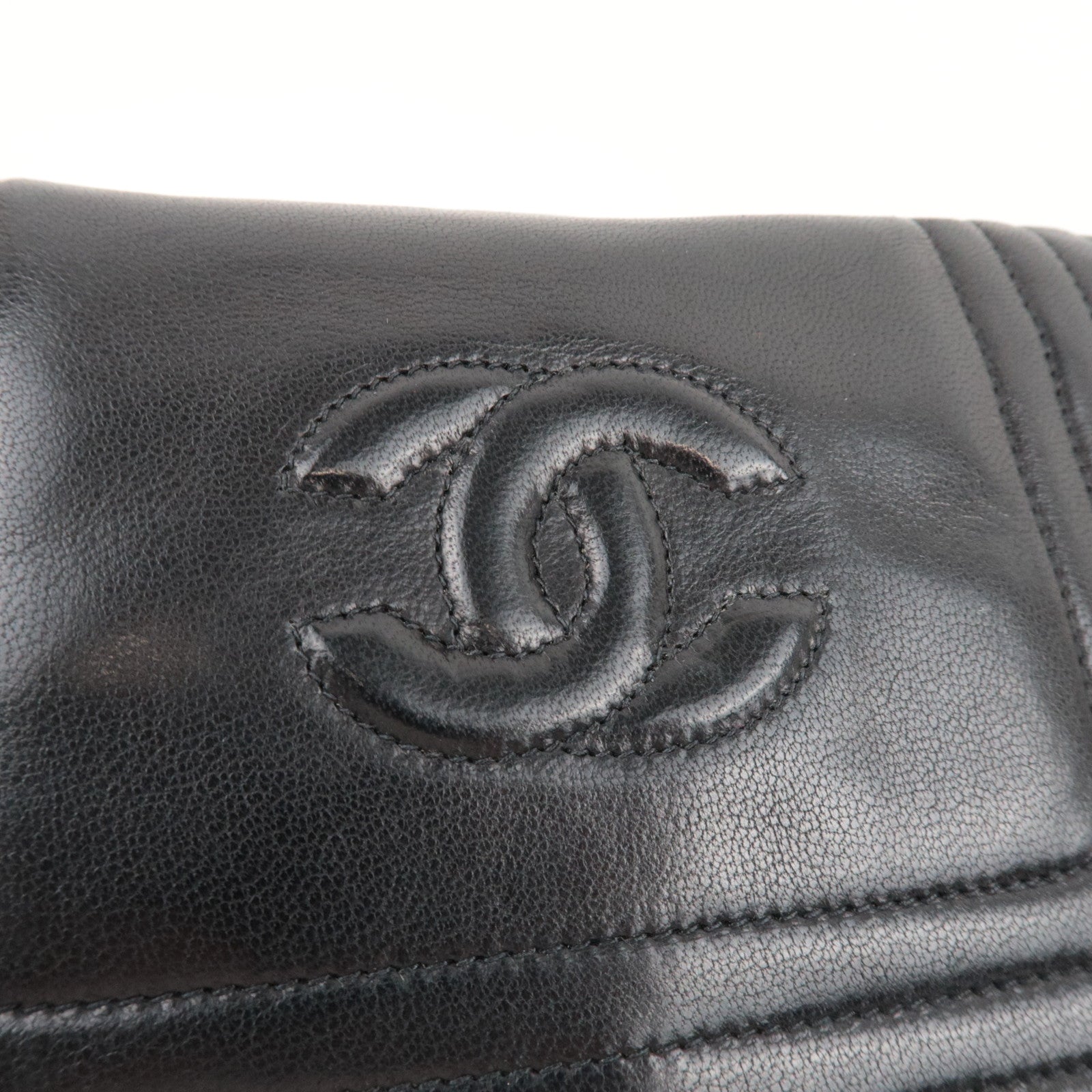 CHANEL Coco Mark Mini Chain Shoulder Bag Lambskin Black Gold HDW 0868360 *Box, Dust bag, G card