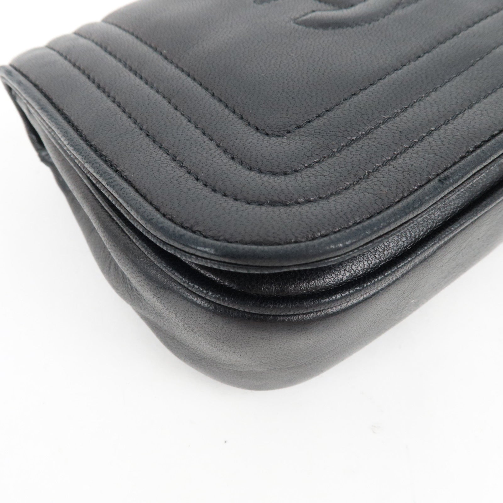 CHANEL Coco Mark Mini Chain Shoulder Bag Lambskin Black Gold HDW 0868360 *Box, Dust bag, G card