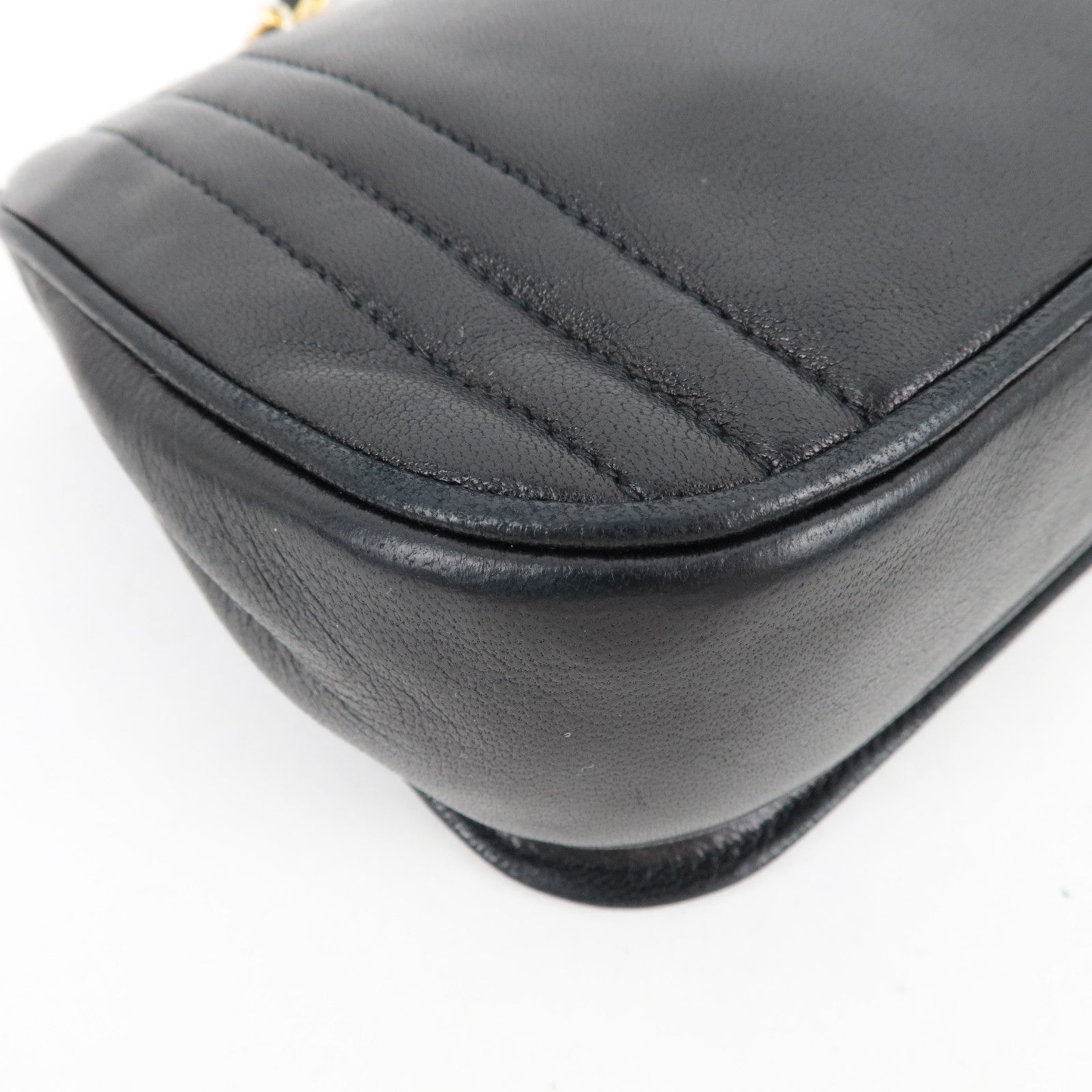 CHANEL Coco Mark Mini Chain Shoulder Bag Lambskin Black Gold HDW 0868360 *Box, Dust bag, G card