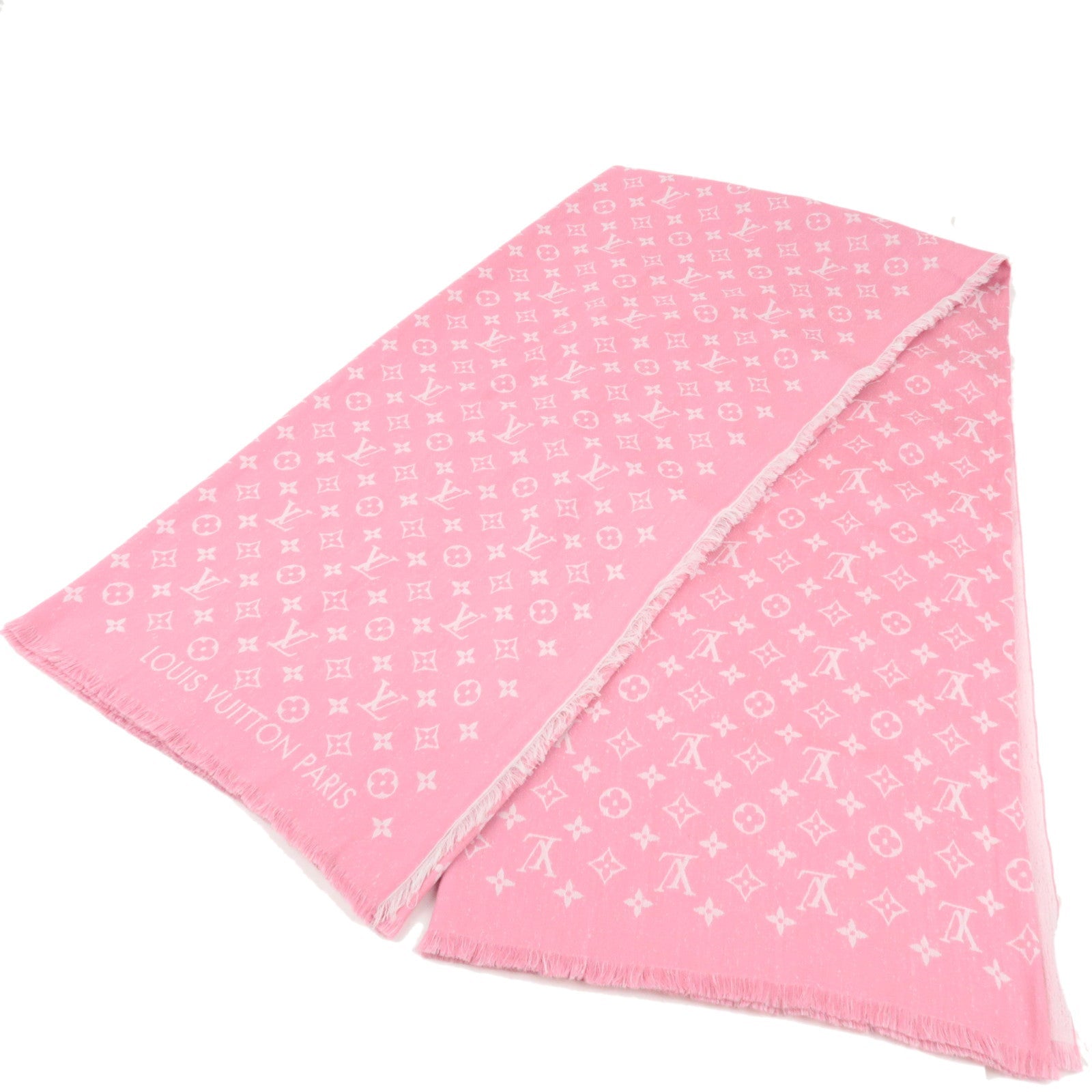 Louis Vuitton Shawl My Daily Denim Scarf 50% Cotton 35% Wool 15% Silk Rose M78182 CC5202 77658