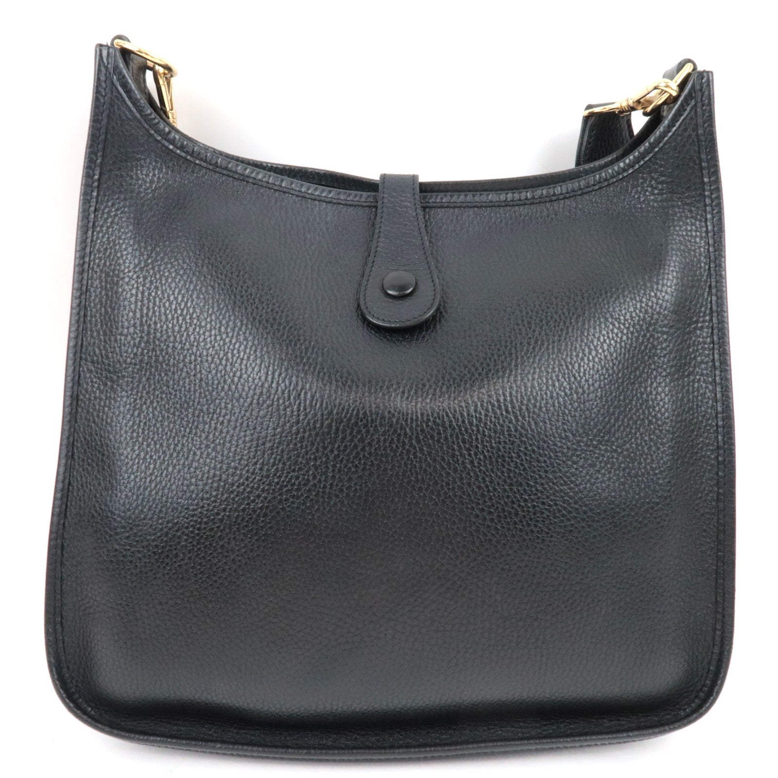 HERMES Evelyn 1 GM Shoulder Bag Ardennes Black Gold HDW *Box, Dust bag