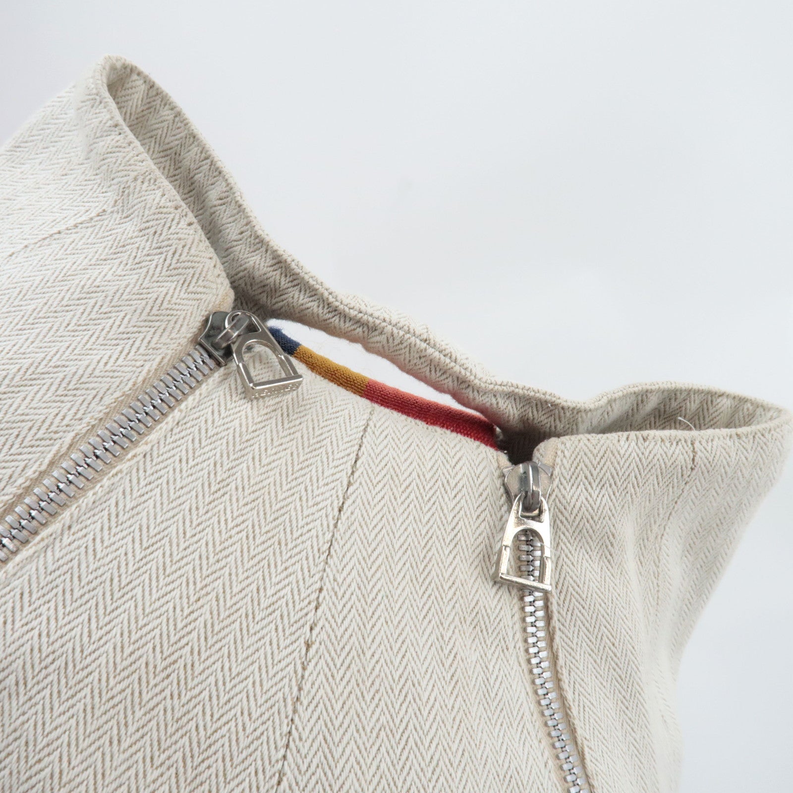 HERMES Cavalier Shoulder Bag Canvas Ivory Rocabar