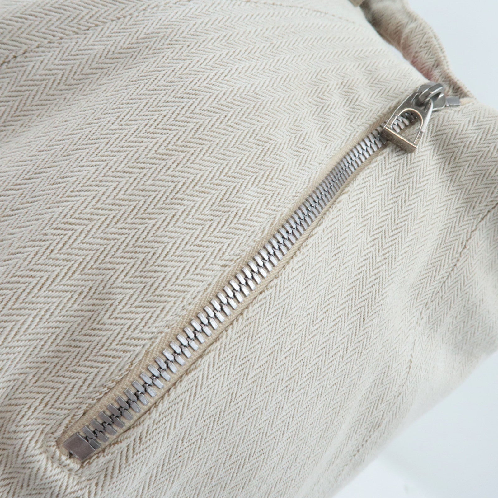 HERMES Cavalier Shoulder Bag Canvas Ivory Rocabar