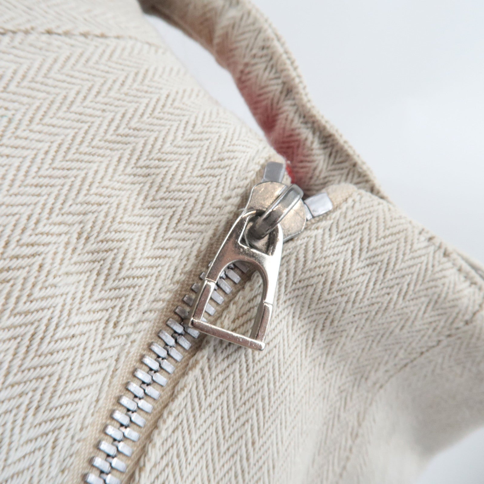 HERMES Cavalier Shoulder Bag Canvas Ivory Rocabar