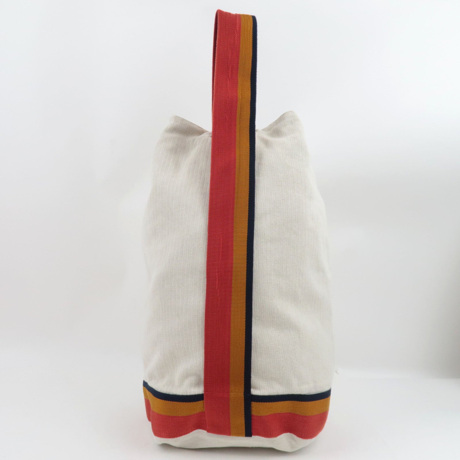 HERMES Cavalier Shoulder Bag Canvas Ivory Rocabar