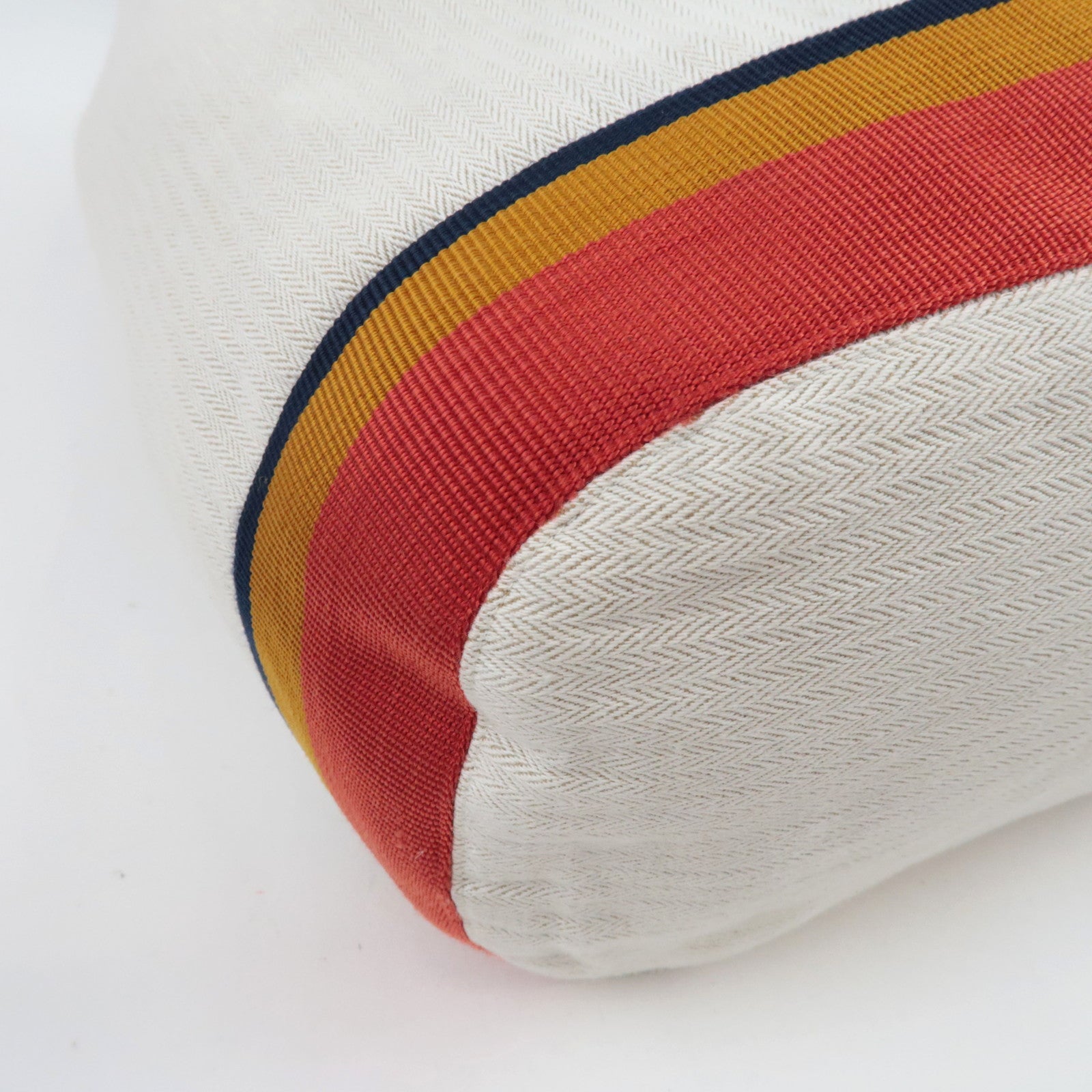 HERMES Cavalier Shoulder Bag Canvas Ivory Rocabar