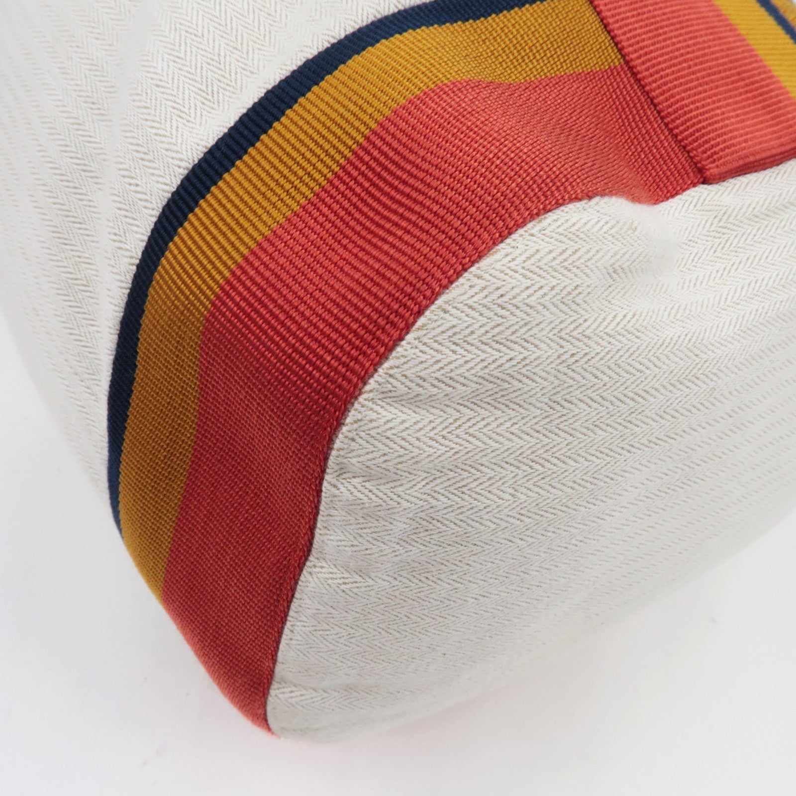 HERMES Cavalier Shoulder Bag Canvas Ivory Rocabar