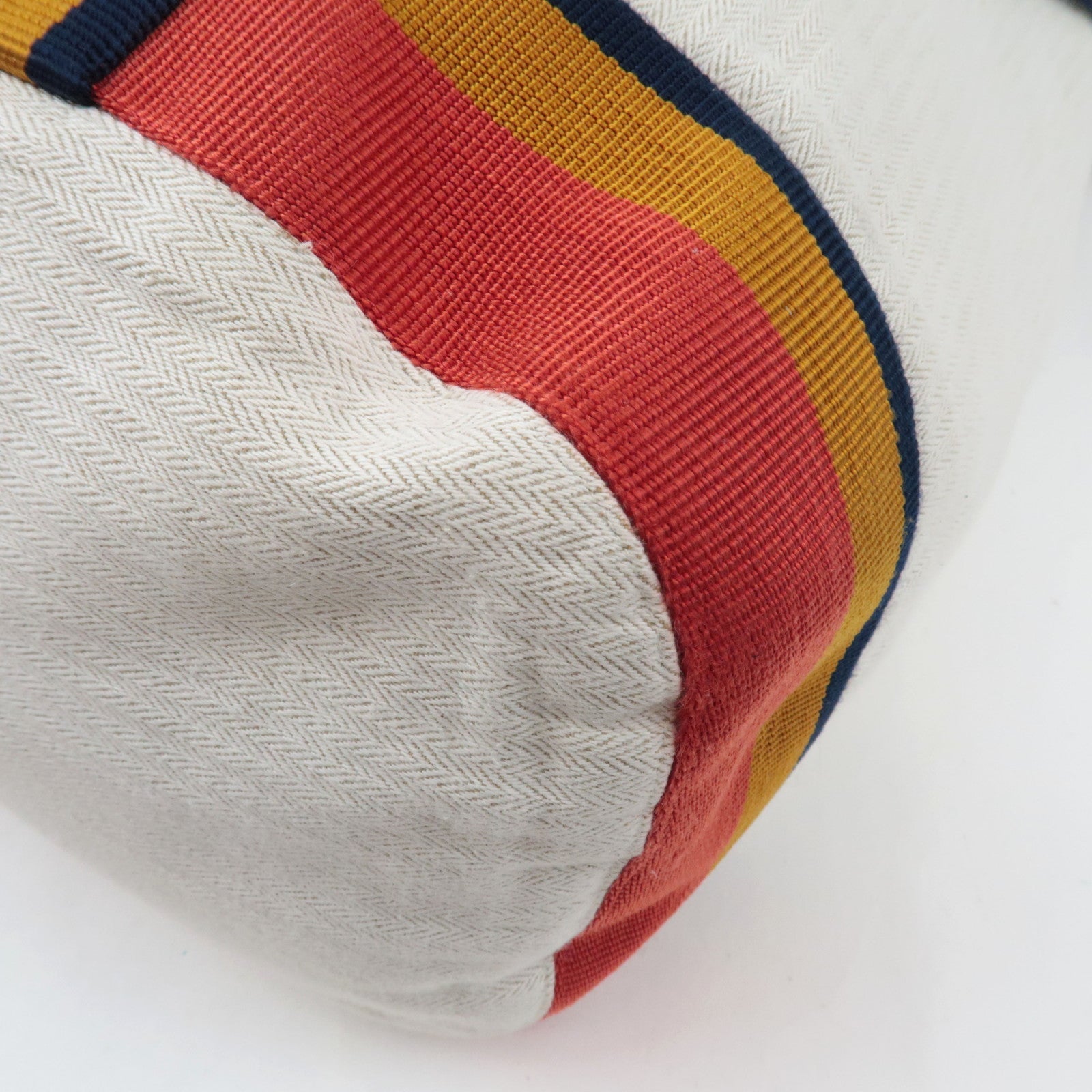 HERMES Cavalier Shoulder Bag Canvas Ivory Rocabar