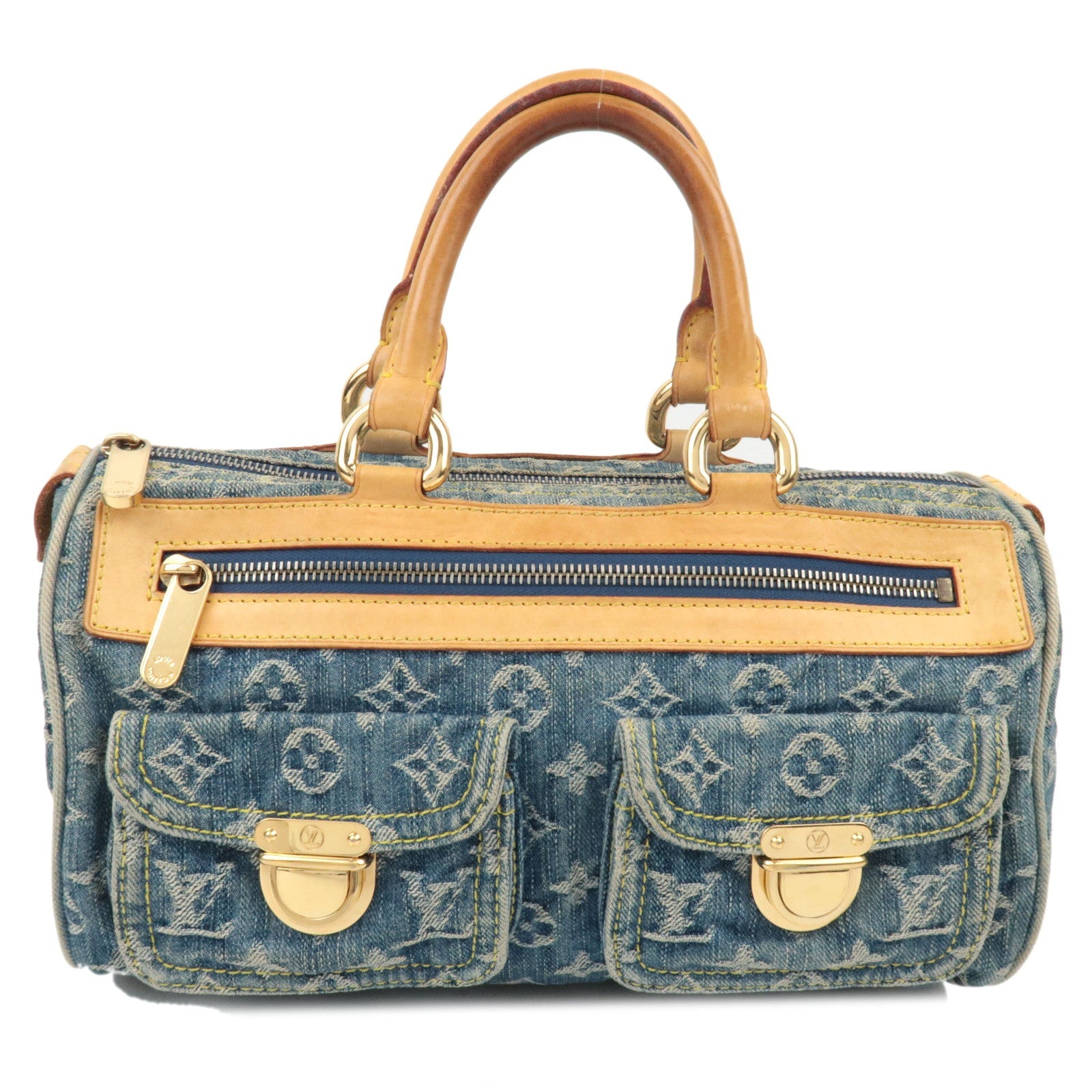 Louis Vuitton Monogram Denim Neo Speedy Hand Bag Blue M95019 SP0066 77675