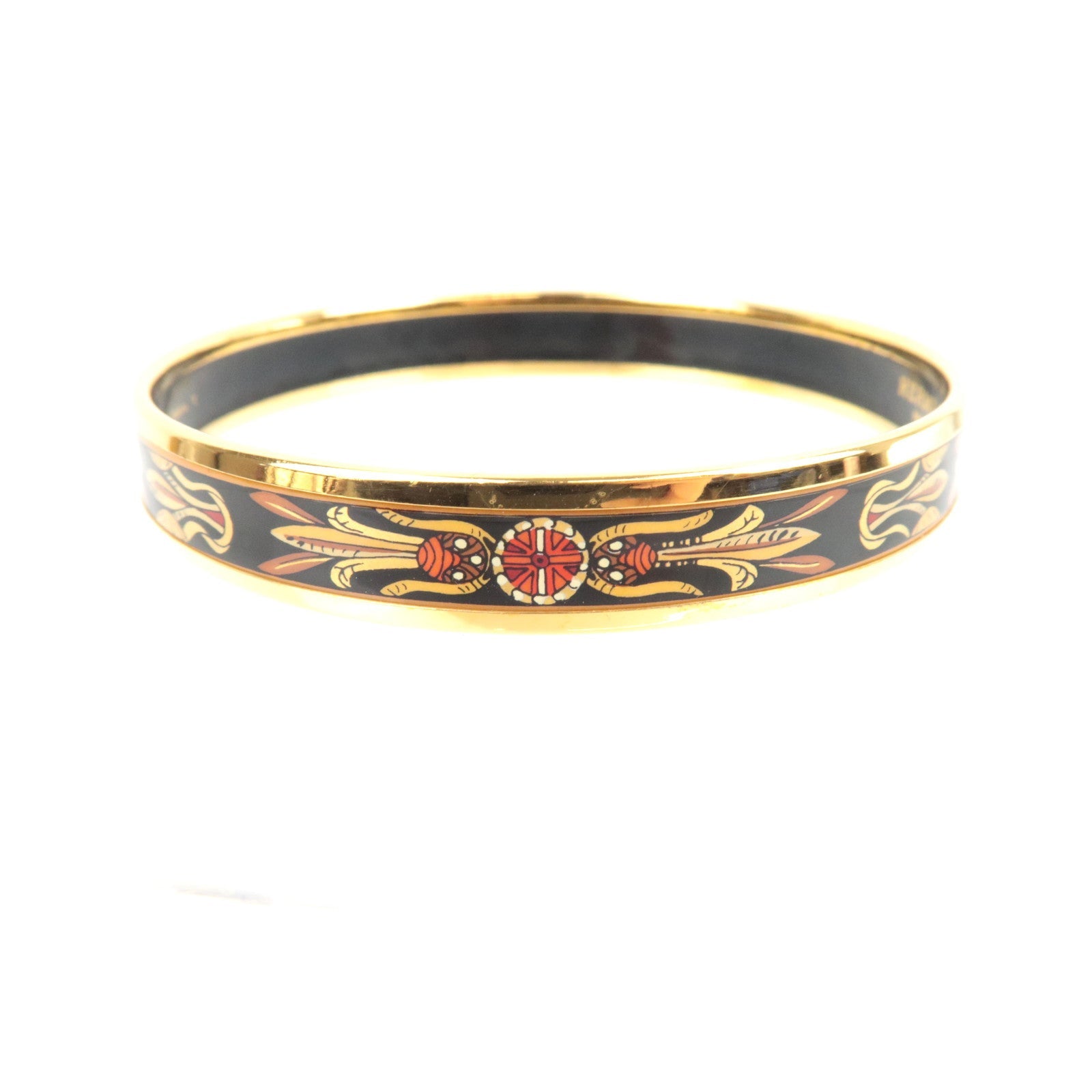 HERMES Email PM Bangle Bracelet Metal Black *Box