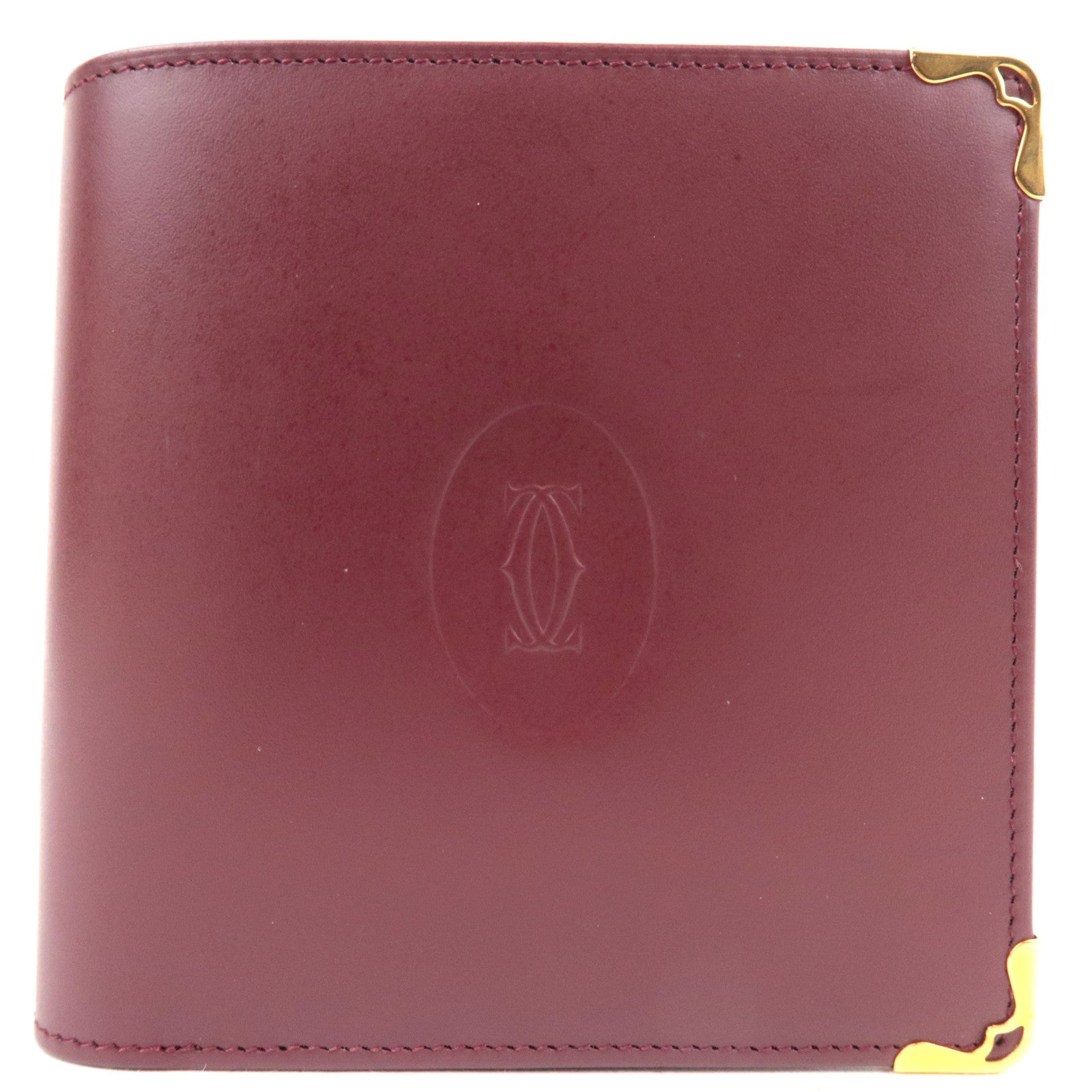 Cartier Must Line Bi-Fold Wallet Leather Bordeaux *Box77679