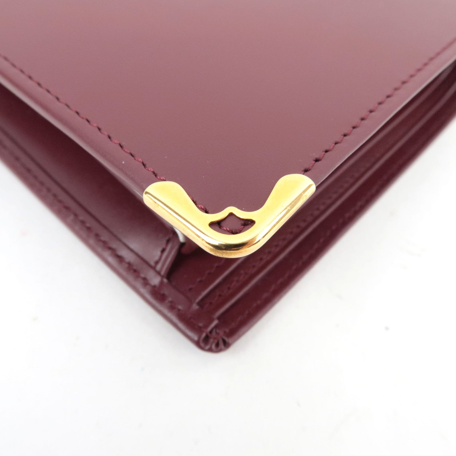Cartier Must Line Bi-Fold Wallet Leather Bordeaux *Box