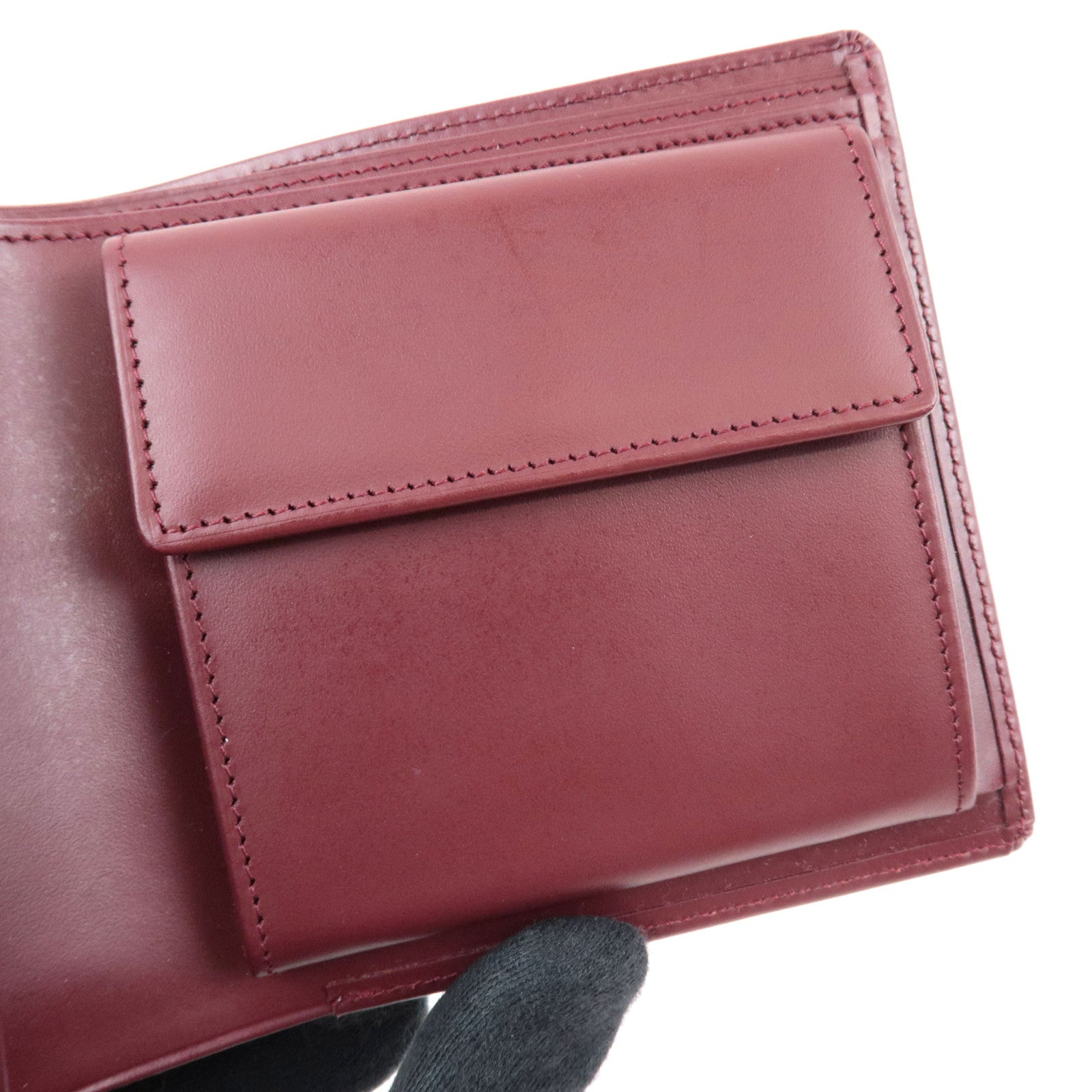 Cartier Must Line Bi-Fold Wallet Leather Bordeaux *Box