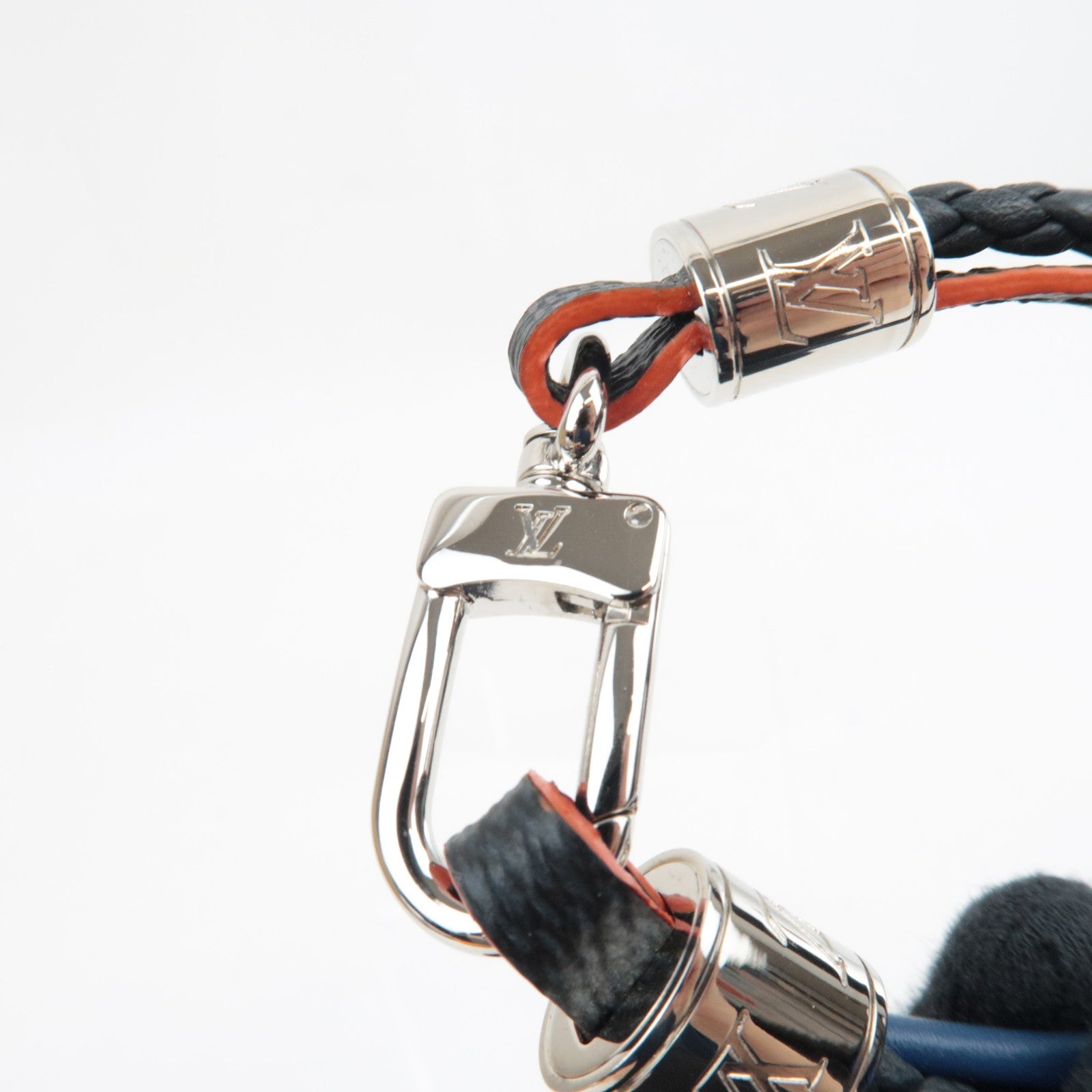 Louis Vuitton Damier Graphite Bracelet LV Treble Bracelet Leather Black Grey M6423E BC0290 *Box, Dust bag