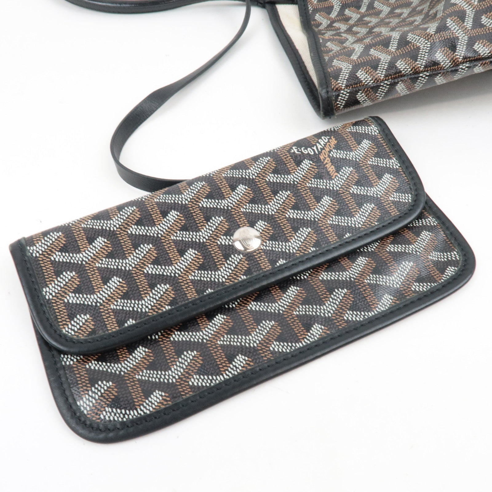 GOYARD Saint Louis PM Tote Bag PVC Leather Black *Dust bag, Pouch