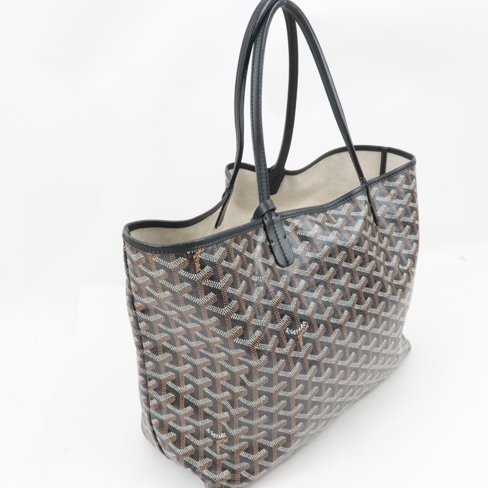 GOYARD Saint Louis PM Tote Bag PVC Leather Black *Dust bag, Pouch