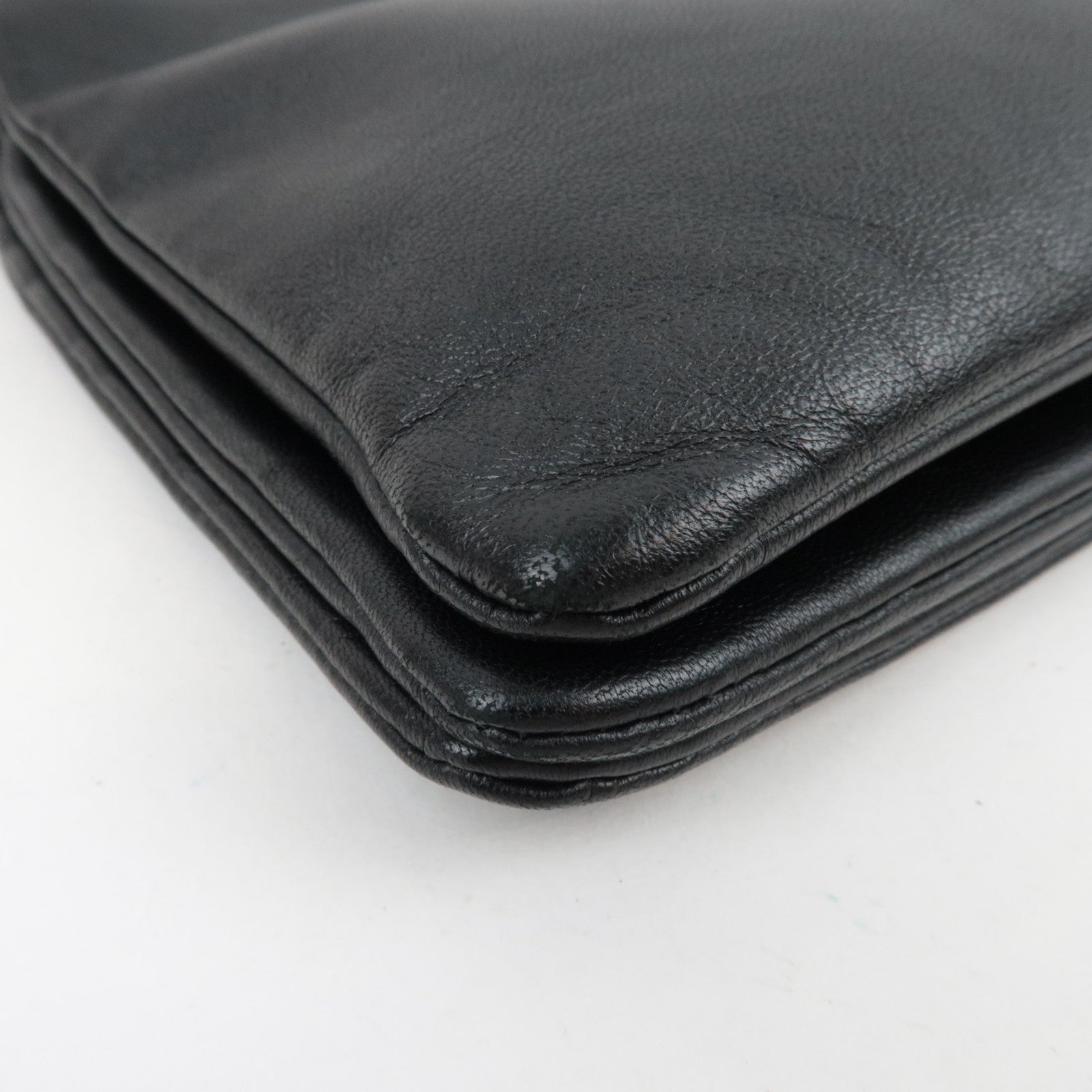 CELINE Trio Large Shoulder Bag Leather Black *Dust bag