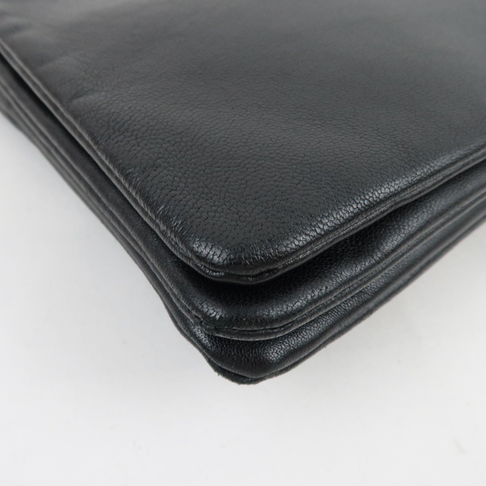 CELINE Trio Large Shoulder Bag Leather Black *Dust bag