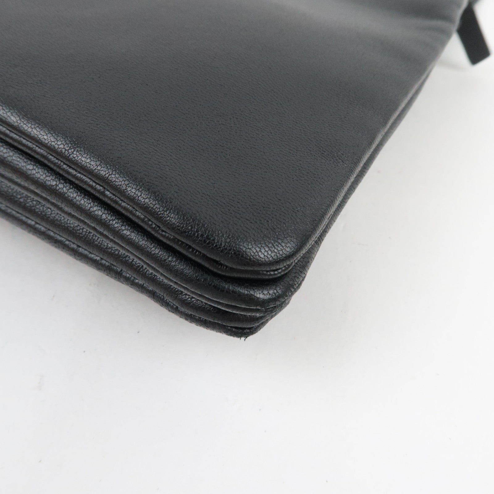 CELINE Trio Large Shoulder Bag Leather Black *Dust bag