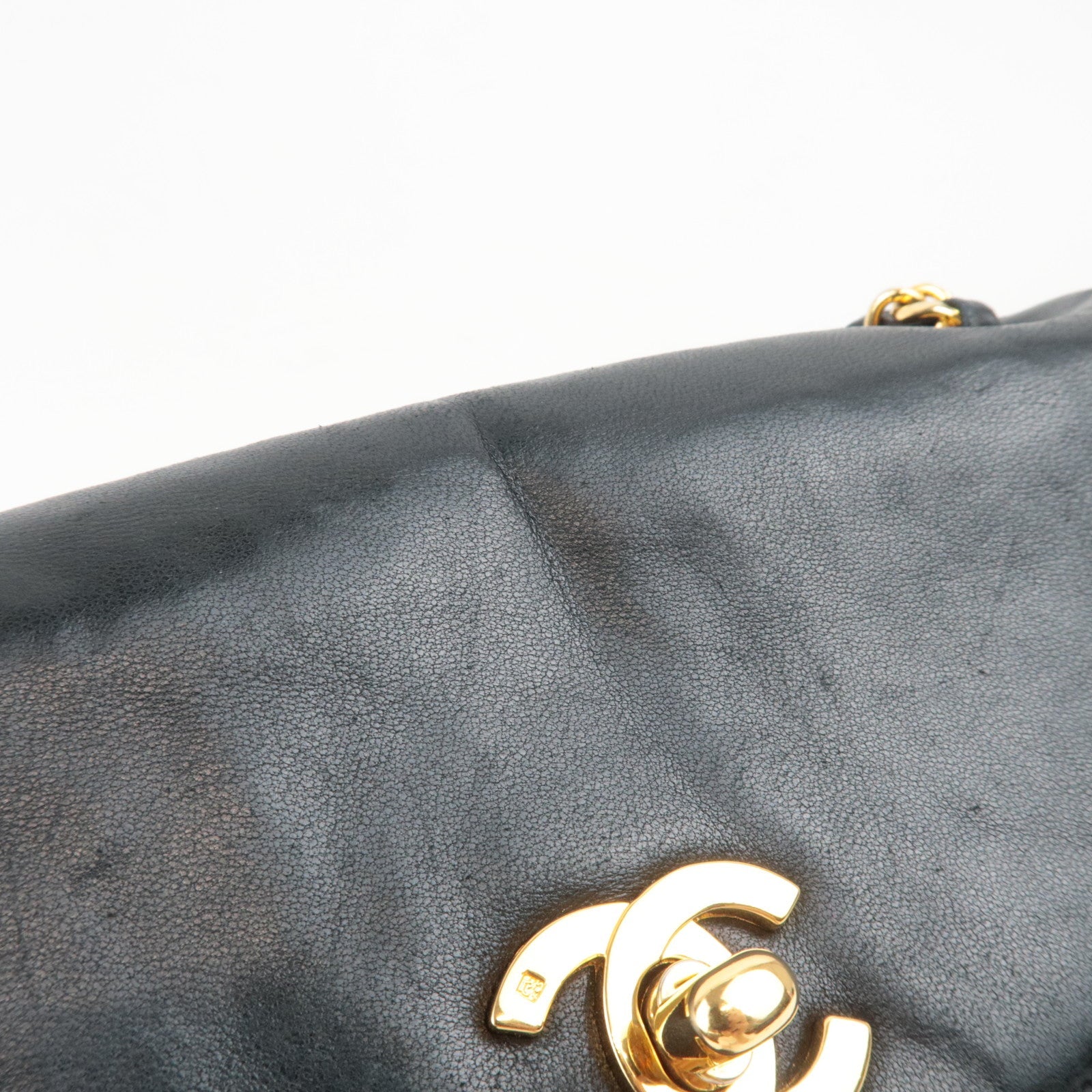 CHANEL Matelasse Chain Shoulder Bag Lambskin Black Gold HDW 1799679