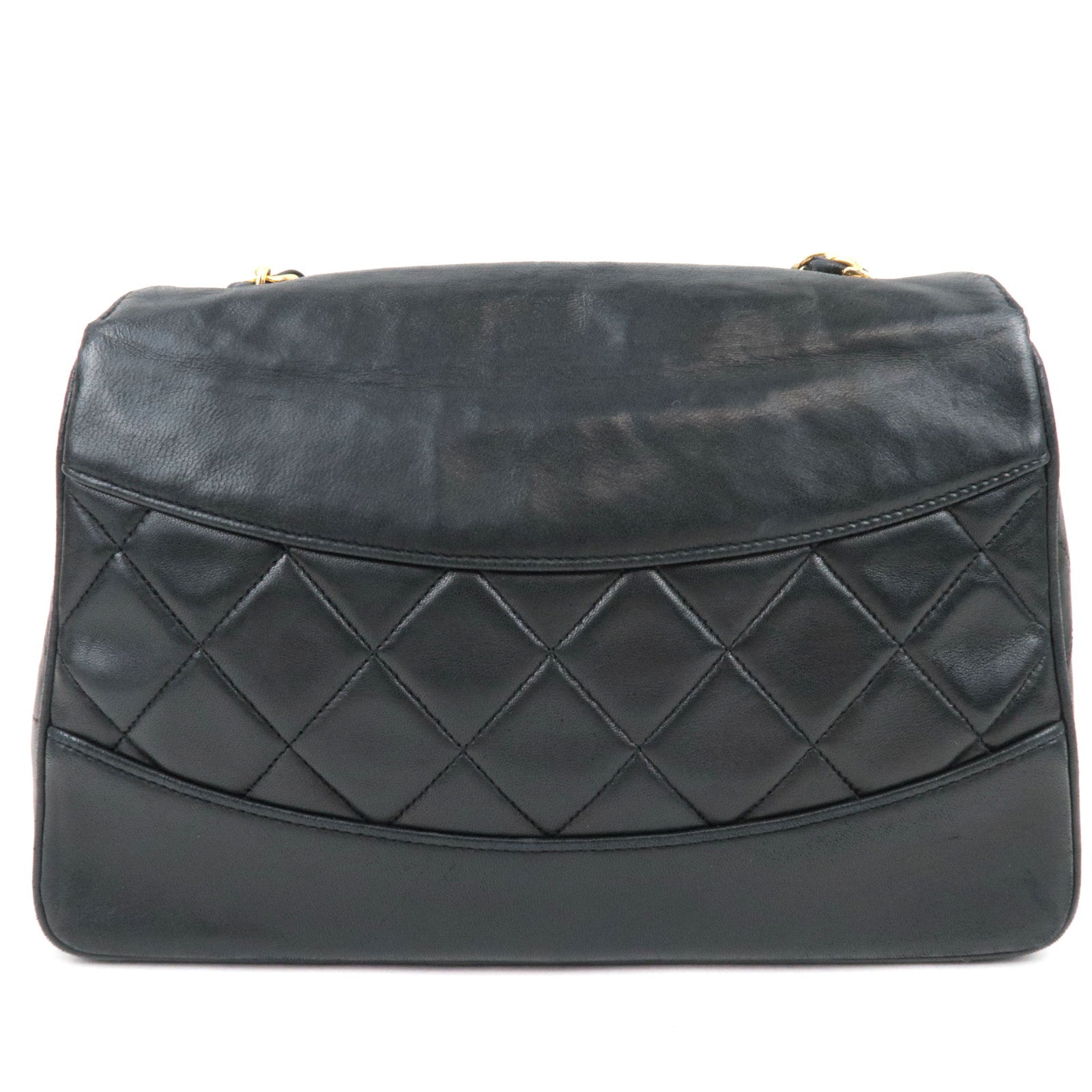 CHANEL Matelasse Chain Shoulder Bag Lambskin Black Gold HDW 1799679