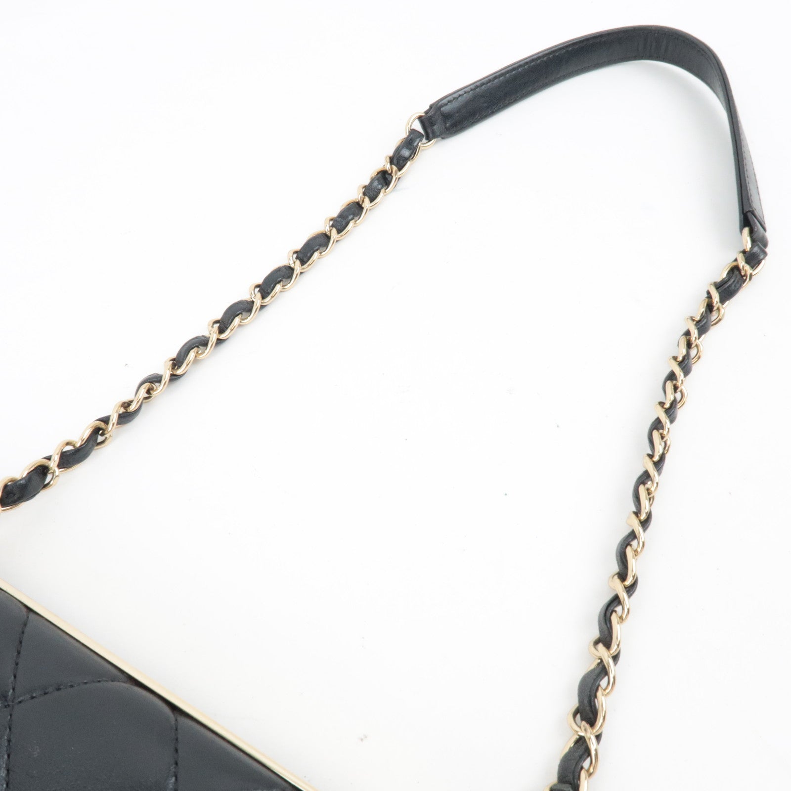 CHANEL Trendy CC Matelasse Chain Shoulder Bag Leather Black Gold HDW 24697567