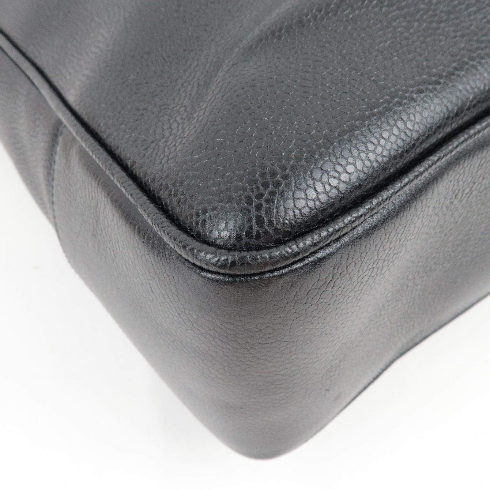 CHANEL Coco Mark Chain Tote Bag Caviar Skin Black Gold HDW 2307621 *Dust bag, G card, 3 Pouches