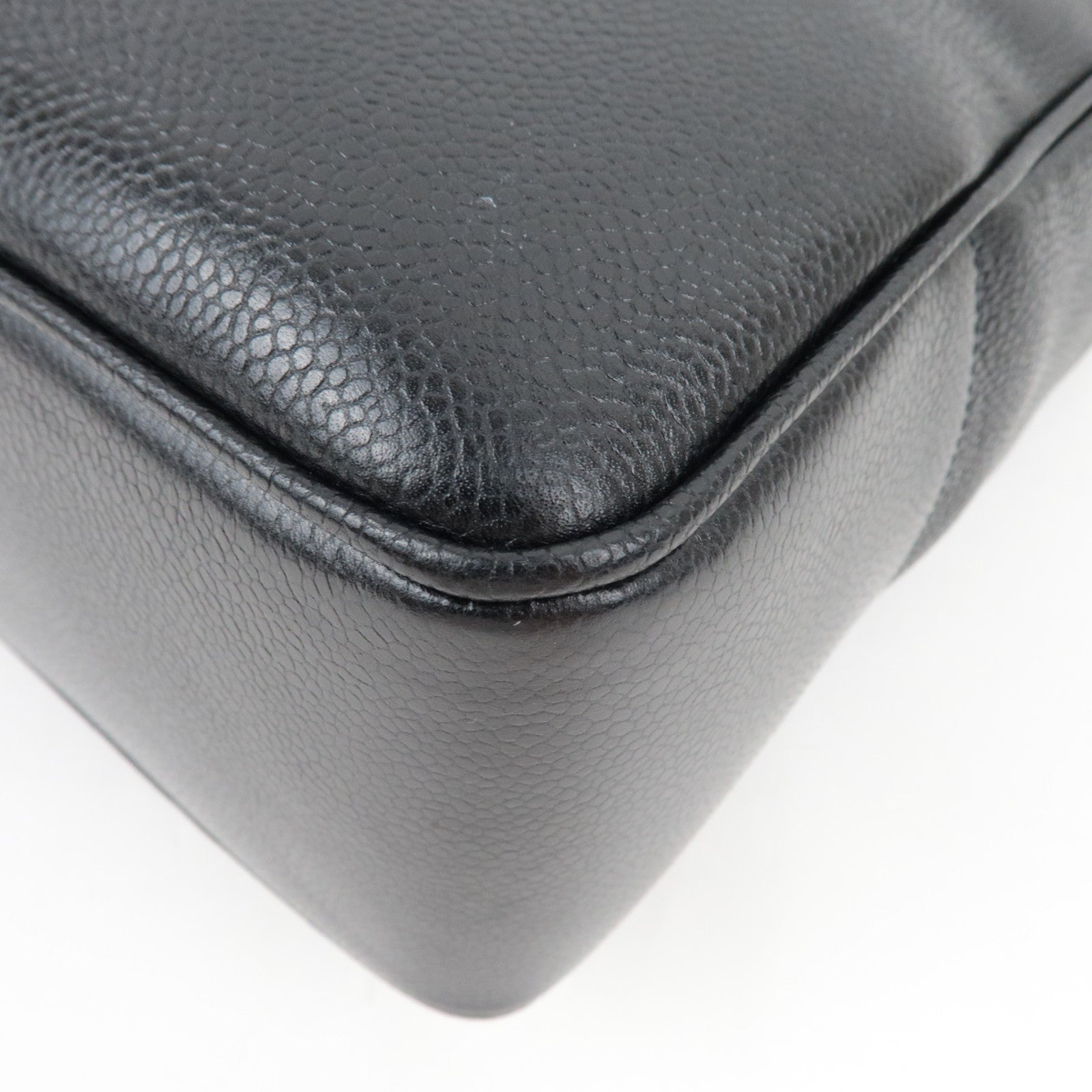 CHANEL Coco Mark Chain Tote Bag Caviar Skin Black Gold HDW 2307621 *Dust bag, G card, 3 Pouches