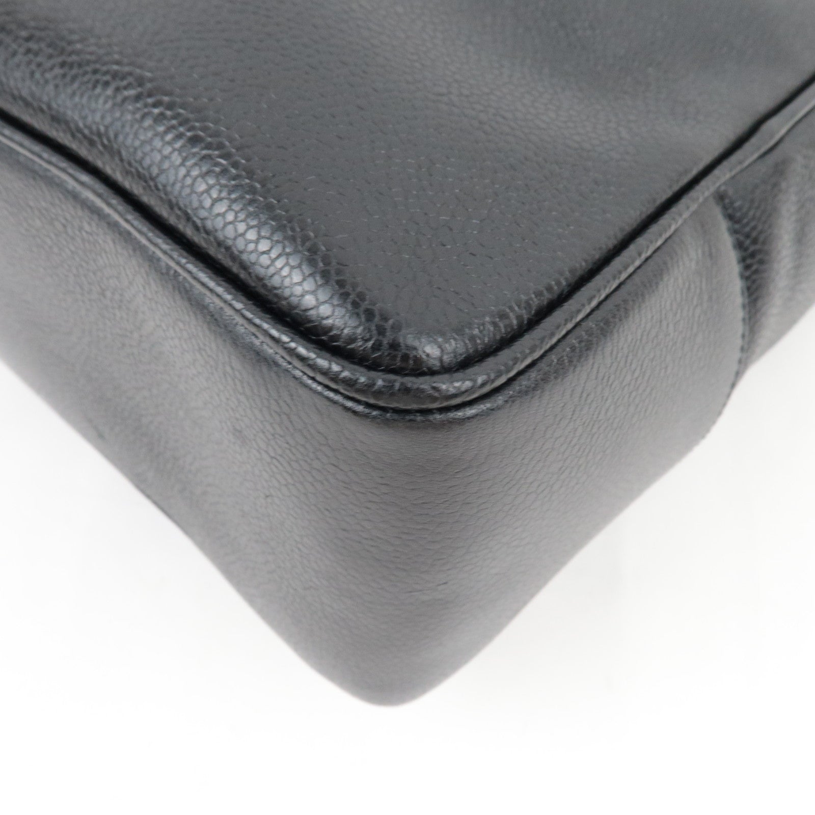 CHANEL Coco Mark Chain Tote Bag Caviar Skin Black Gold HDW 2307621 *Dust bag, G card, 3 Pouches