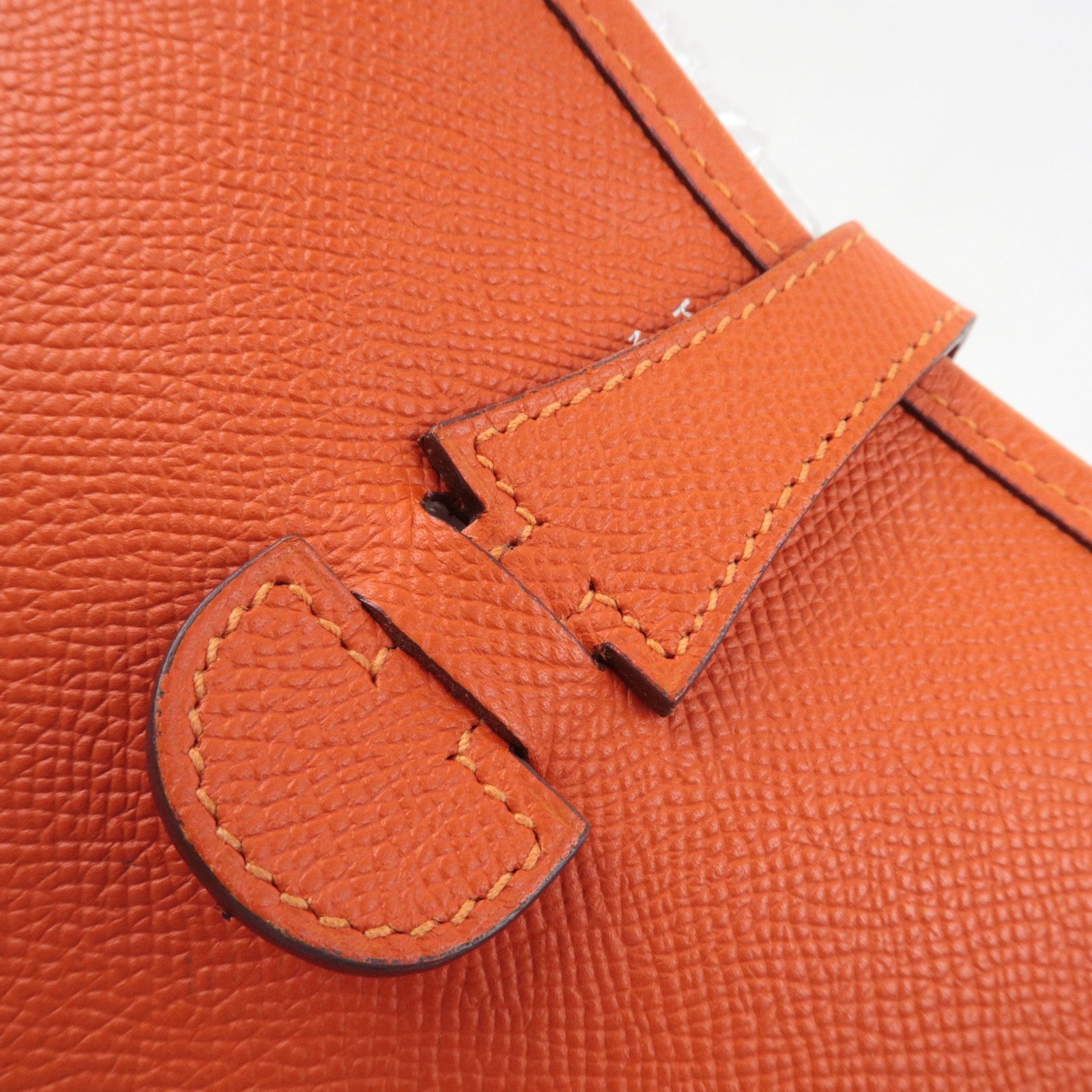 HERMES Evelyn 1 PM Shoulder Bag □O Stamp (2011) Veau Epsom Orange Silver HDW *Dust bag, Strap